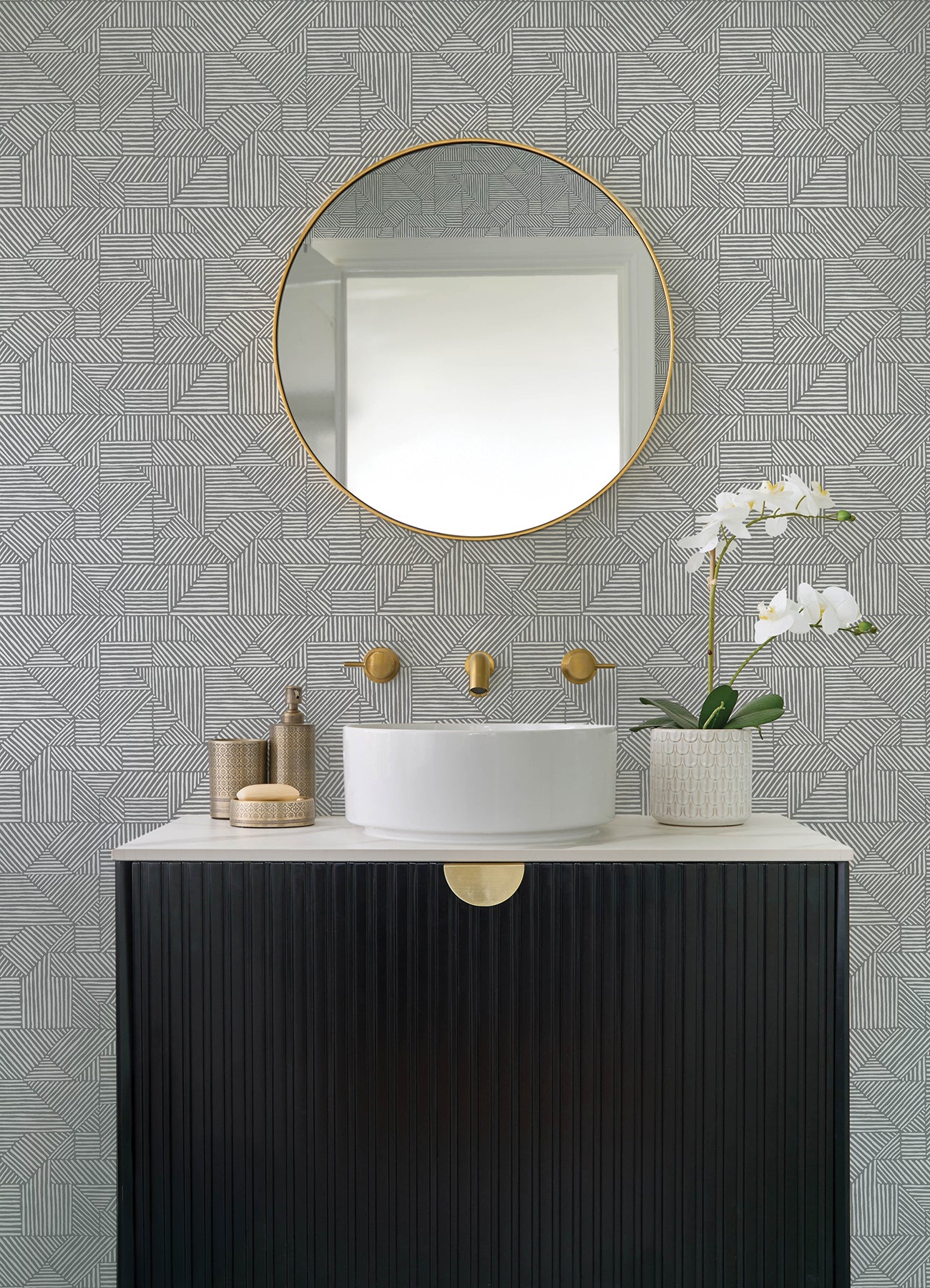 Crescendo wallpaper in dark grey color - pattern number 4177-83302 - by A Street Prints in the Drew and Jonathan Home Fifth Edition collection