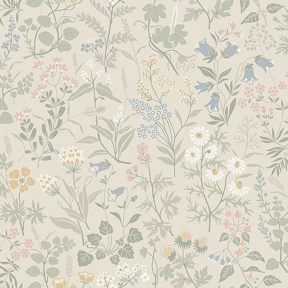 Flora wallpaper in sand color - pattern number 4179 - by Schumacher in the Borastapeter collection