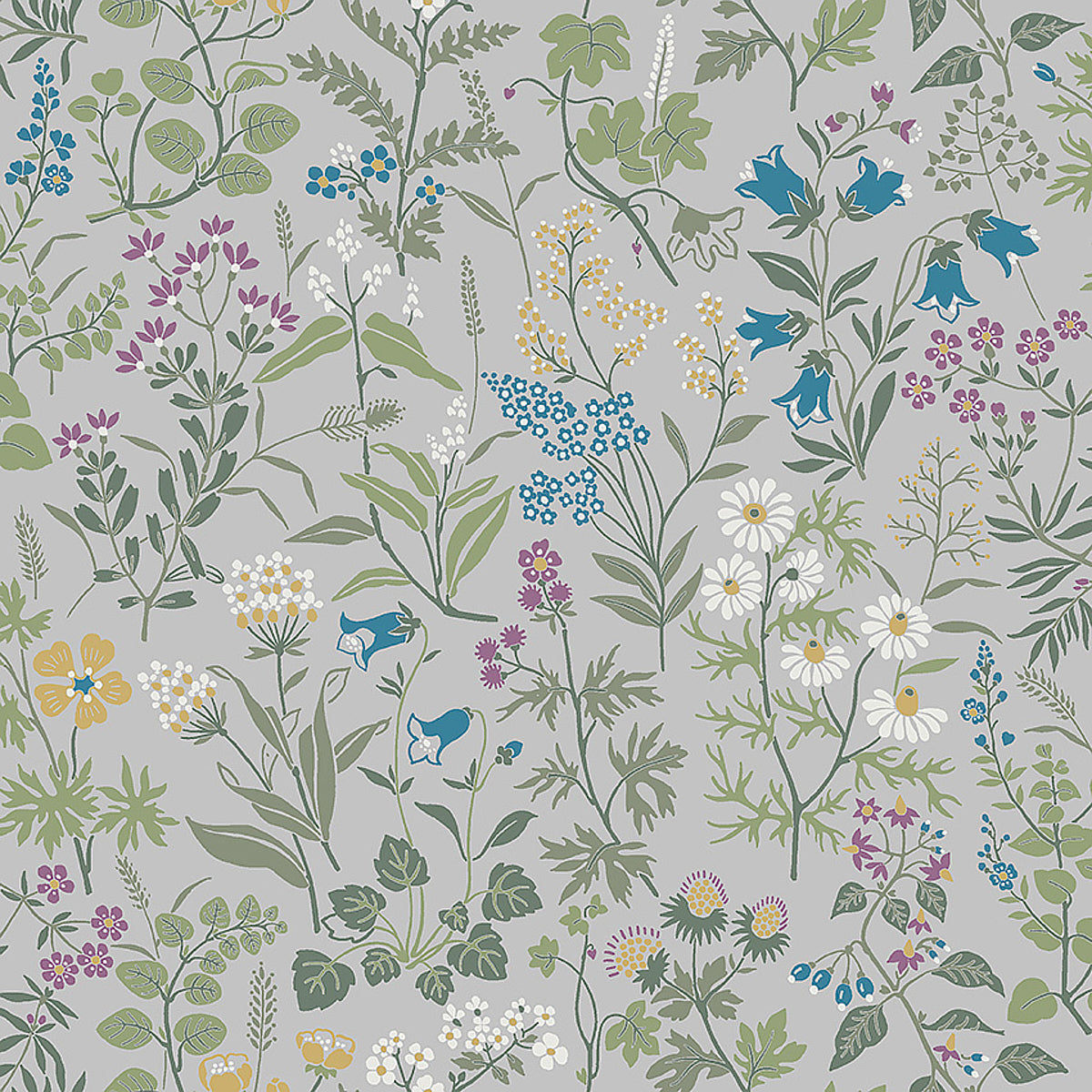 Flora wallpaper in grey color - pattern number 4182 - by Schumacher in the Borastapeter collection