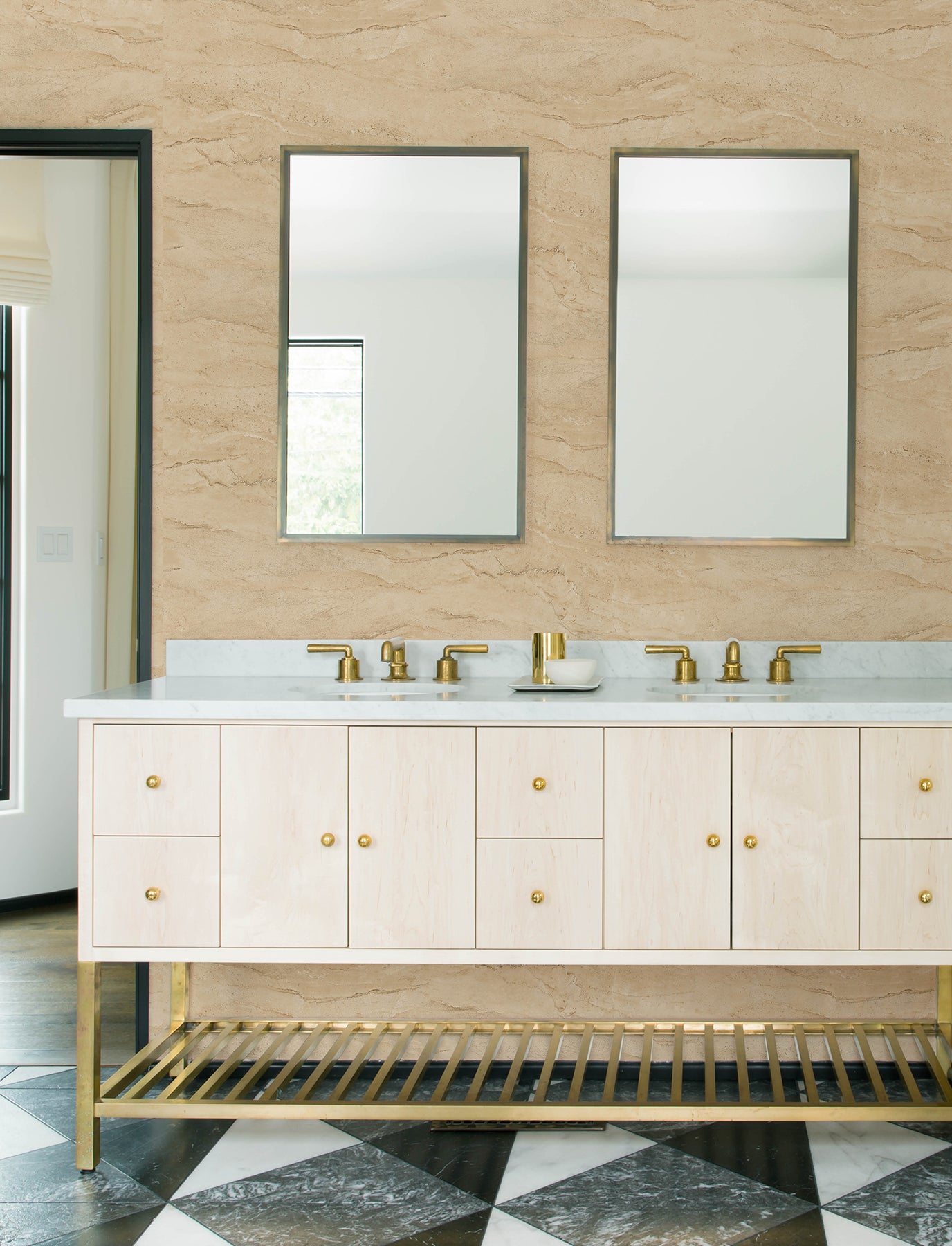 Morgana wallpaper in light brown color - pattern number 4191-83001 - by Chesapeake in the Kitchen & Bath collection