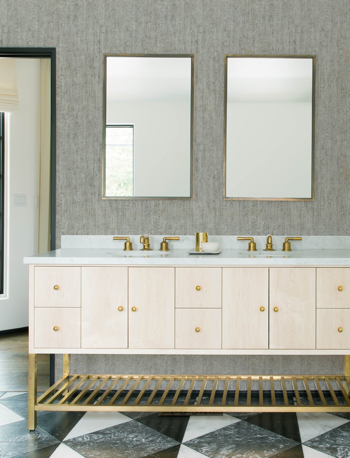 Ramona wallpaper in grey color - pattern number 4191-83004 - by Chesapeake in the Kitchen & Bath collection