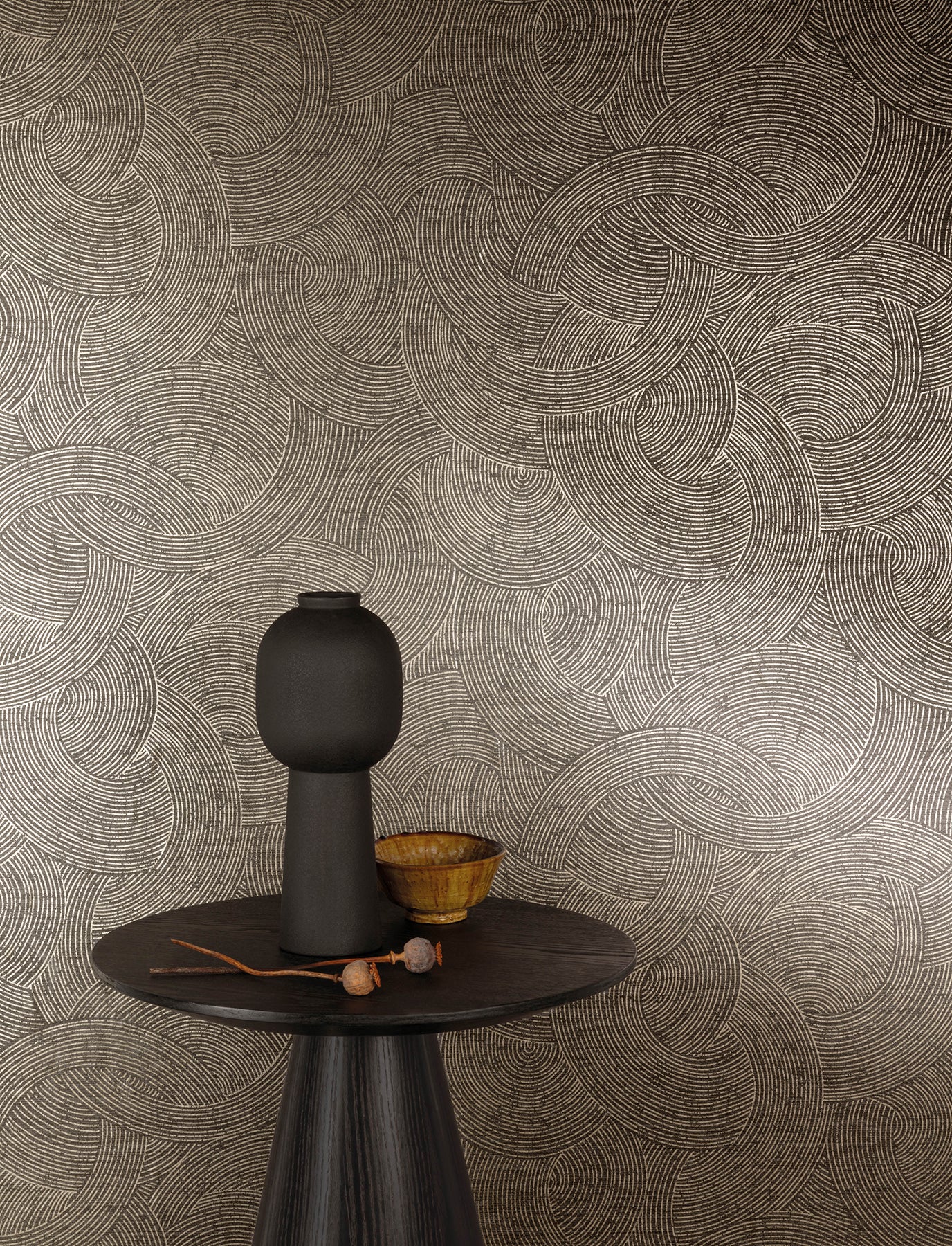Harrison wallpaper in charcoal color - pattern number 4191-83024 - by Chesapeake in the Kitchen & Bath collection