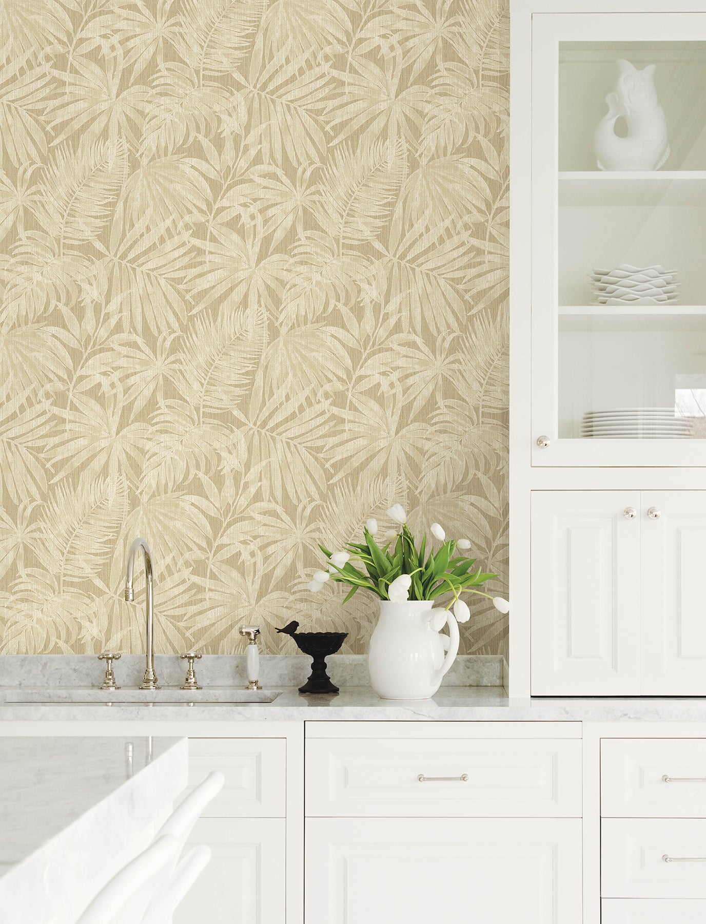 Sonny wallpaper in light brown color - pattern number 4191-83028 - by Chesapeake in the Kitchen & Bath collection