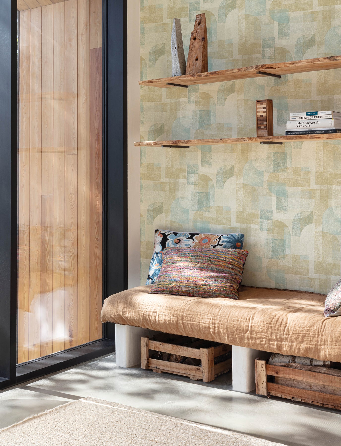 Cassandra wallpaper in teal color - pattern number 4191-83031 - by Chesapeake in the Kitchen & Bath collection