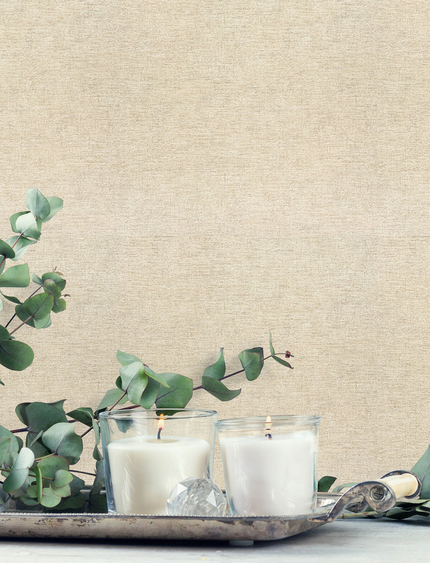 Tansy wallpaper in neutral color - pattern number 4191-83038 - by Chesapeake in the Kitchen & Bath collection