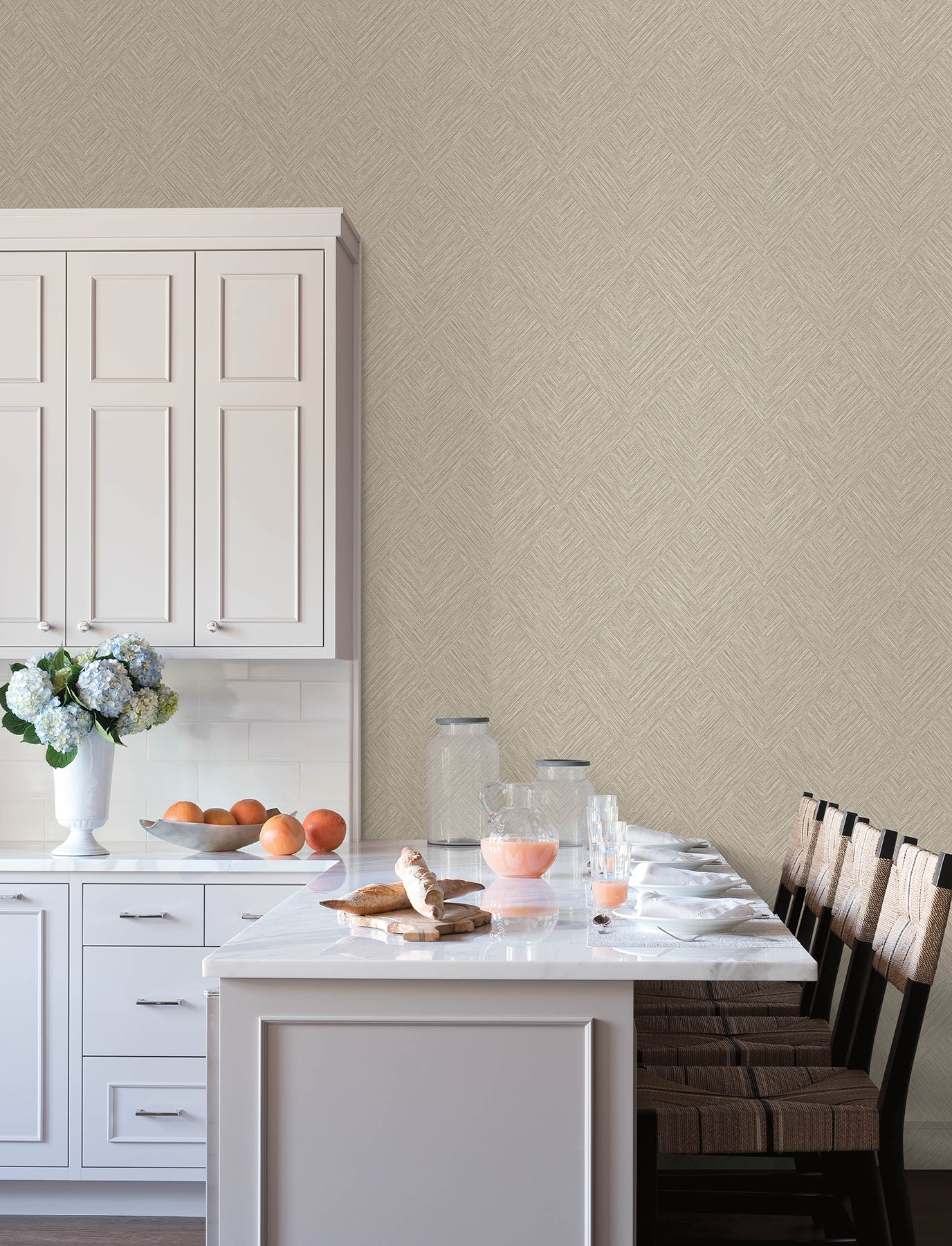 Hollis wallpaper in taupe color - pattern number 4191-83045 - by Chesapeake in the Kitchen & Bath collection