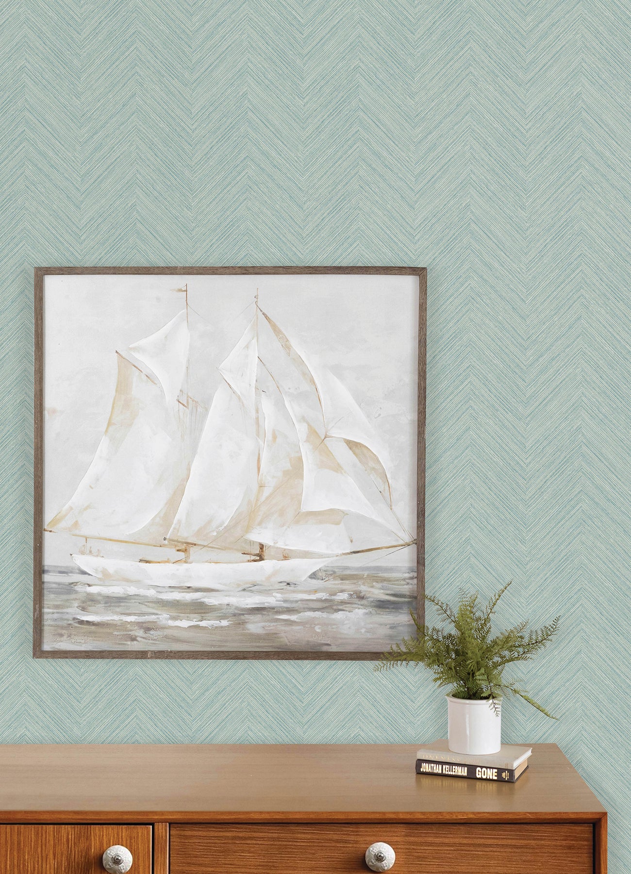 Caladesi Wallpaper in aqua color - pattern number 4192-13672 - by Chesapeake in the Plaid and Stripe Resource Collection collection