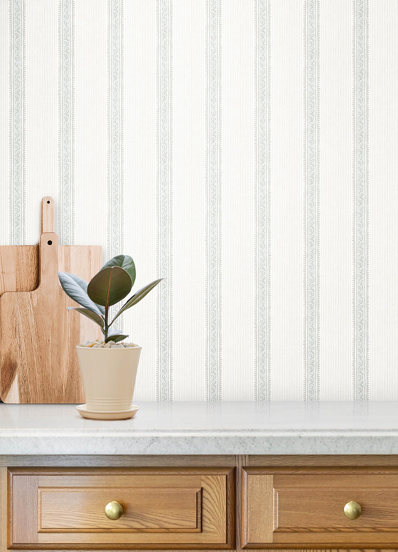 Mandevilla Wallpaper in light blue color - pattern number 4192-27690 - by Chesapeake in the Plaid and Stripe Resource Collection collection