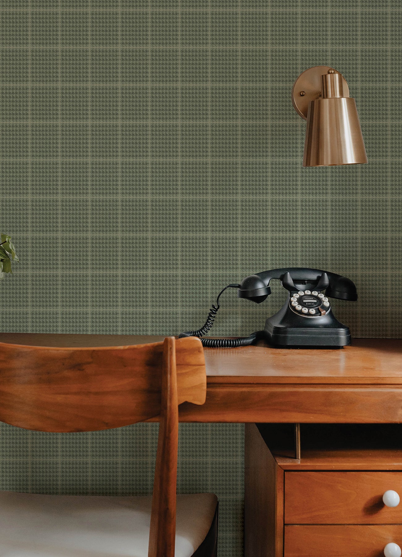 Prescott Wallpaper in dark green color - pattern number 4192-83415 - by Chesapeake in the Plaid and Stripe Resource Collection collection