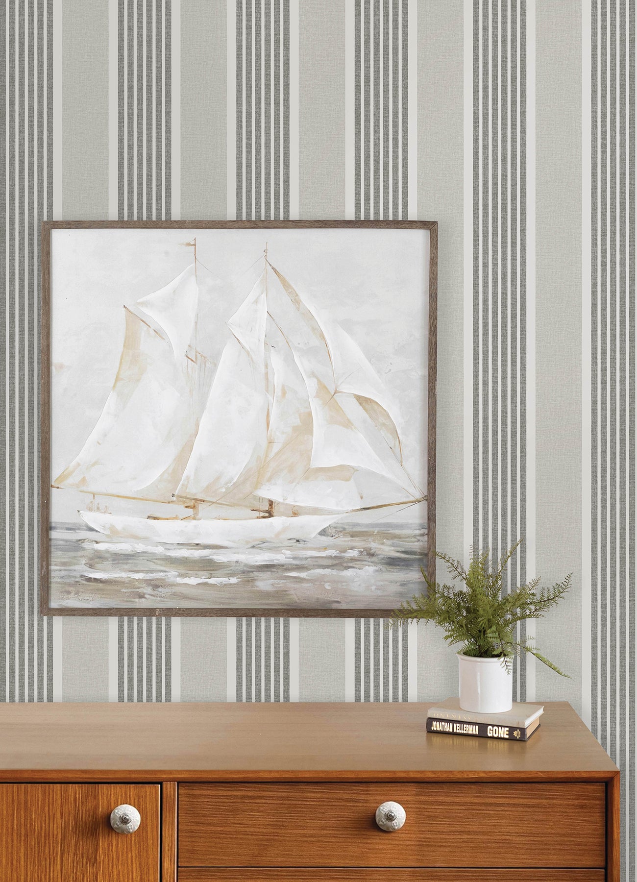 Bingley Wallpaper in charcoal color - pattern number 4192-83435 - by Chesapeake in the Plaid and Stripe Resource Collection collection