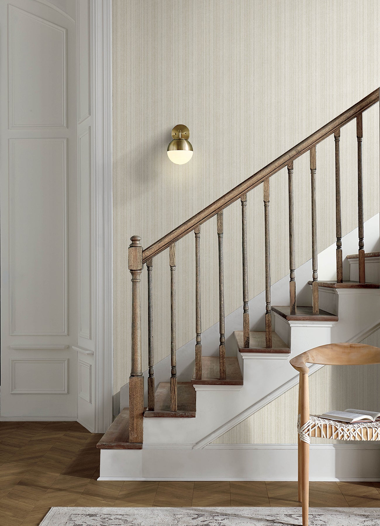 Stokes Wallpaper in beige color - pattern number 4192-83445 - by Chesapeake in the Plaid and Stripe Resource Collection collection