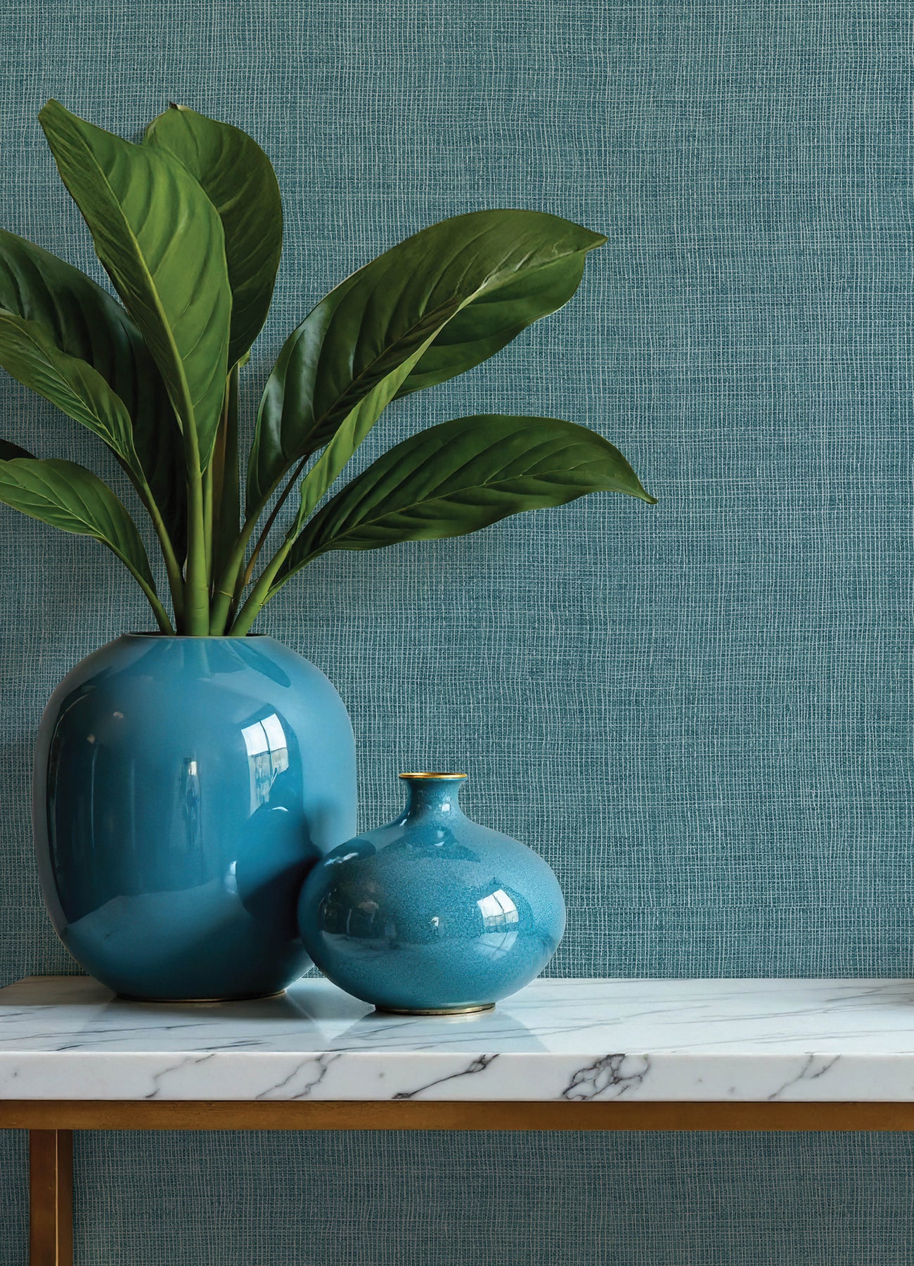 Alba wallpaper in turquoise color - pattern number 4193-7412 - by A Street Prints in the Portofino collection