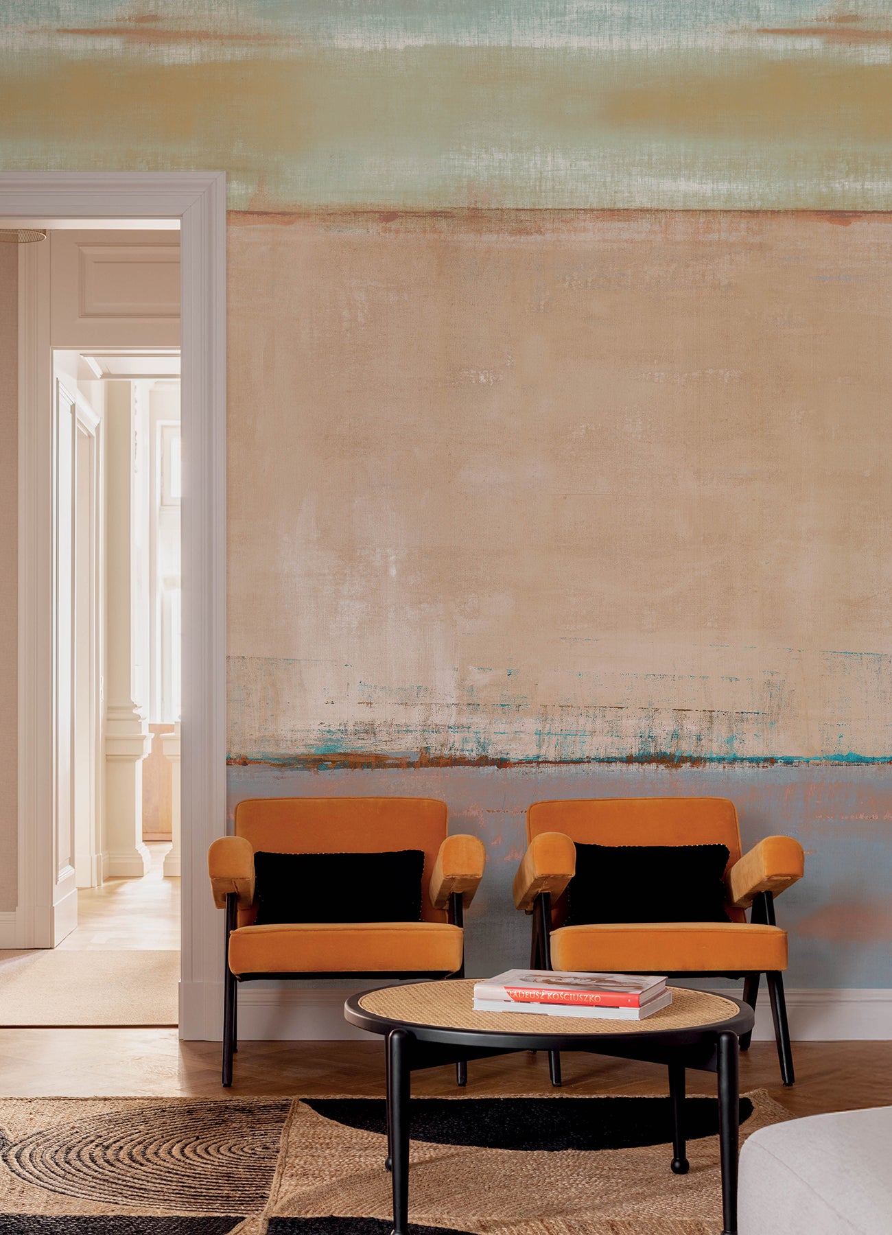 Brezza 3 Panel mural in neutral color - pattern number 4193-7481M - by A Street Prints in the Portofino collection