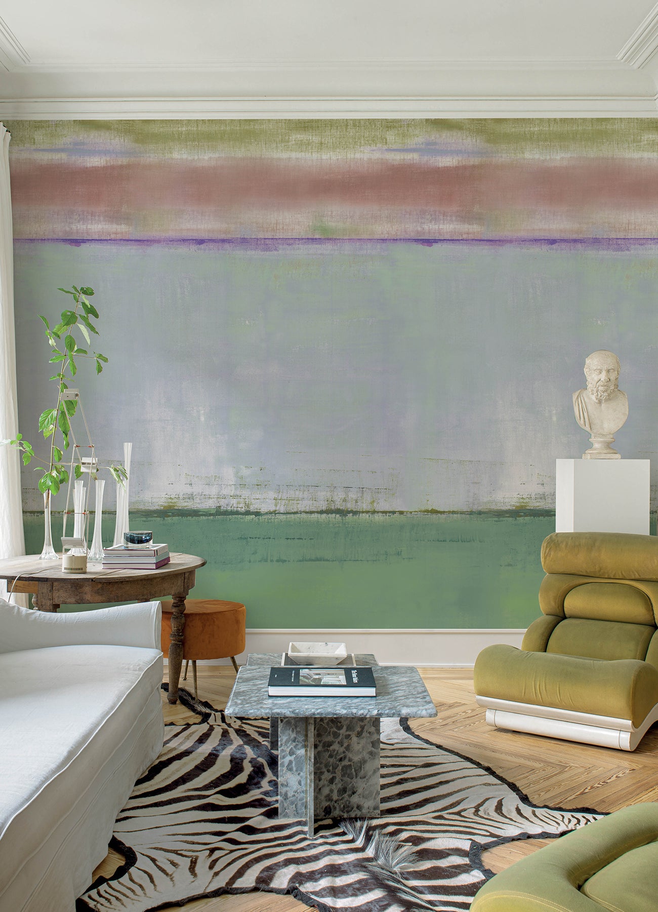 Brezza 3 Panel mural in pastel color - pattern number 4193-7482M - by A Street Prints in the Portofino collection