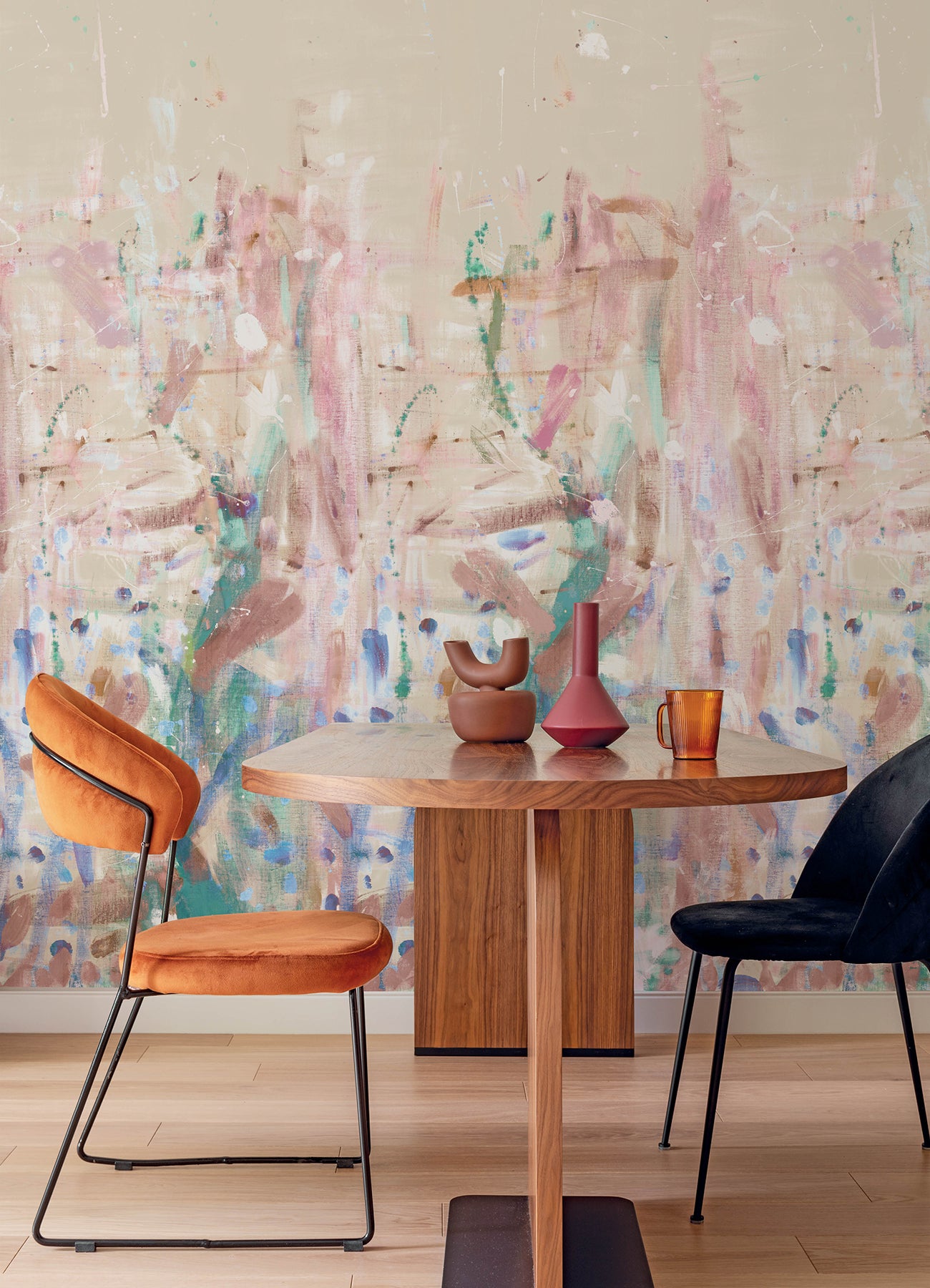 Fresco 3 Panel mural in pastel color - pattern number 4193-7491M - by A Street Prints in the Portofino collection