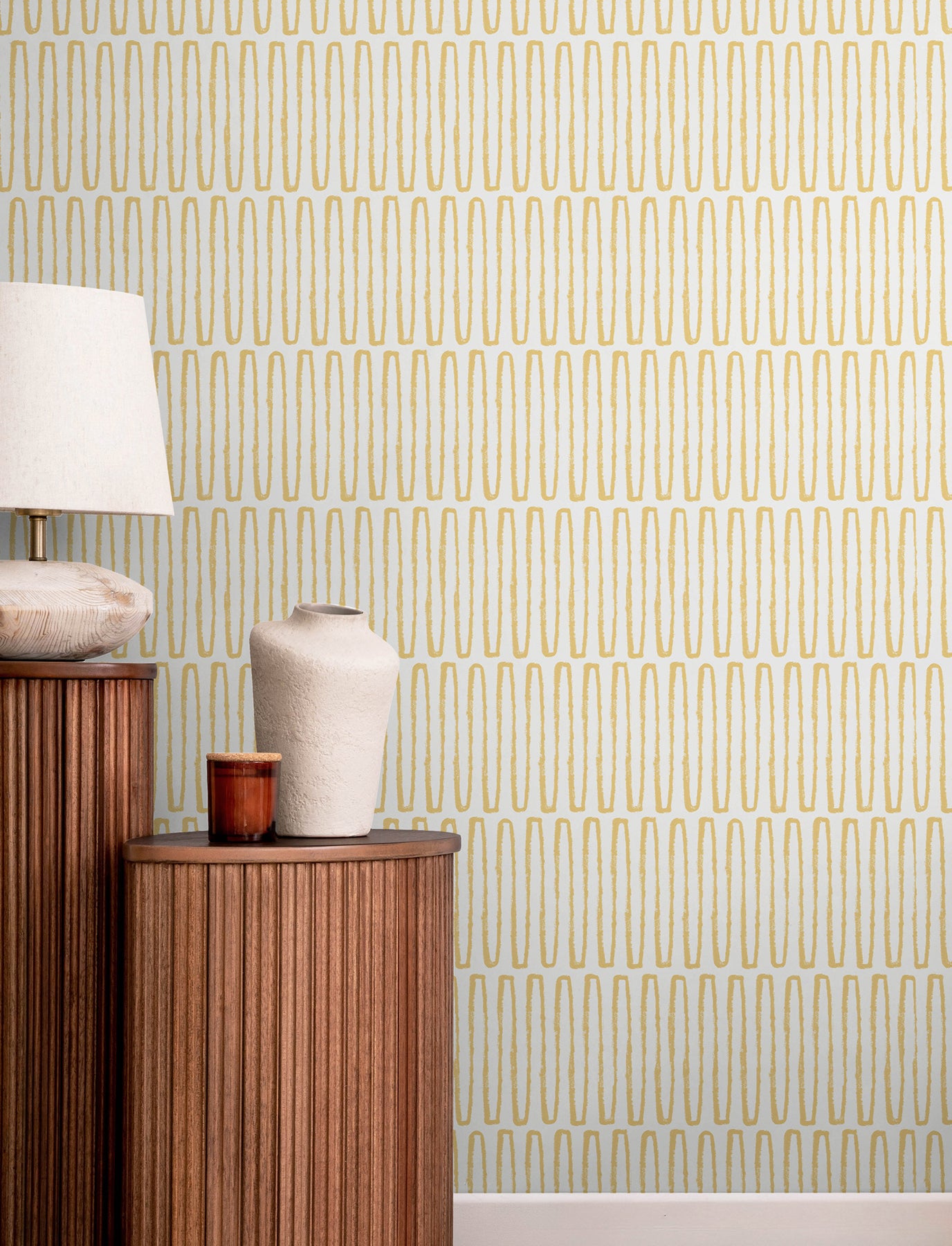 Lars Wallpaper in mustard color - pattern number 4197-26500 - by A Street Prints in the Kaleidoscope collection