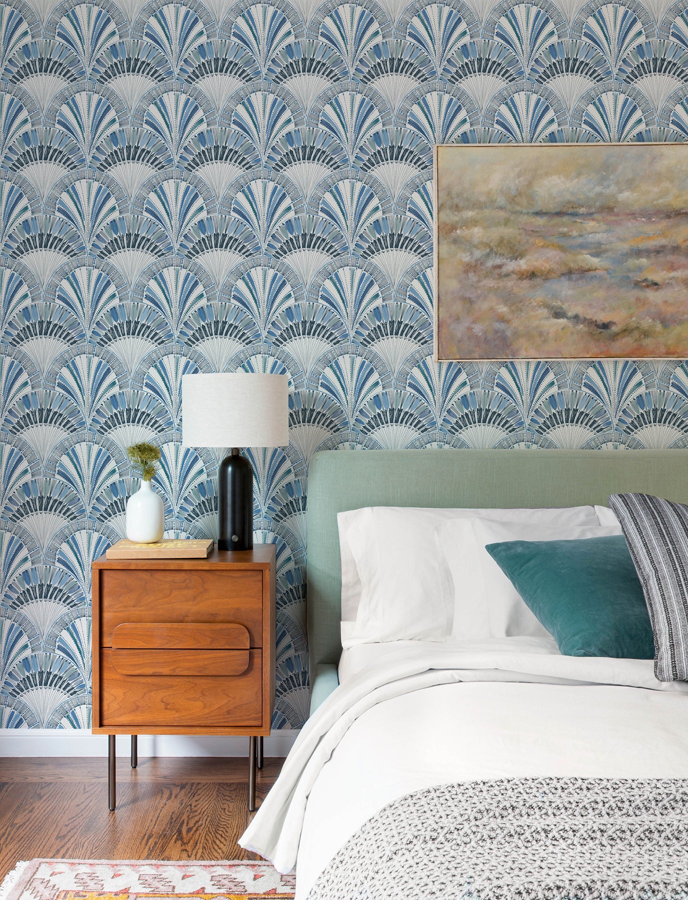 Myla Wallpaper in blue color - pattern number 4197-27861 - by A Street Prints in the Kaleidoscope collection