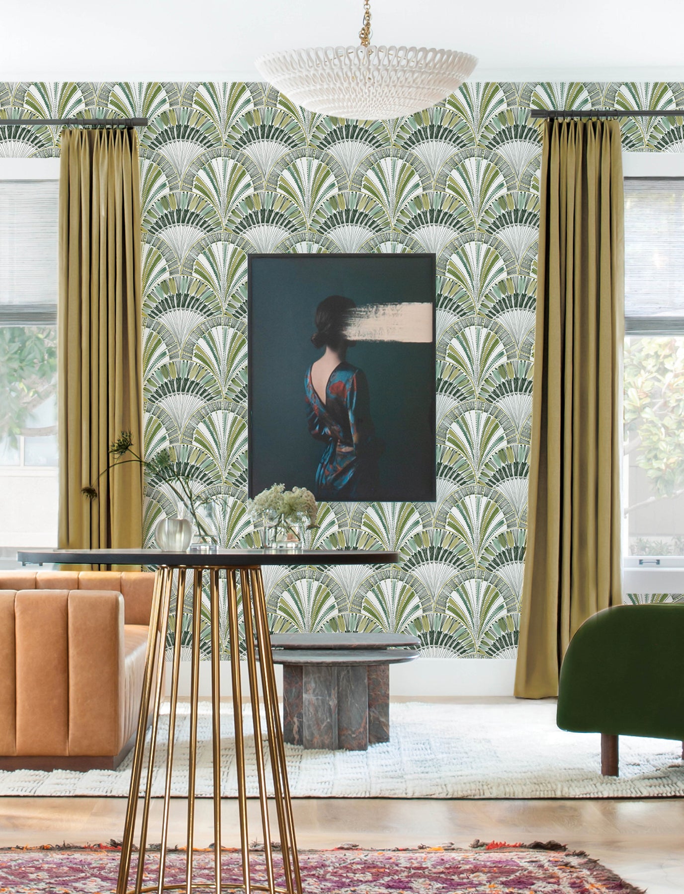 Myla Wallpaper in green color - pattern number 4197-27862 - by A Street Prints in the Kaleidoscope collection