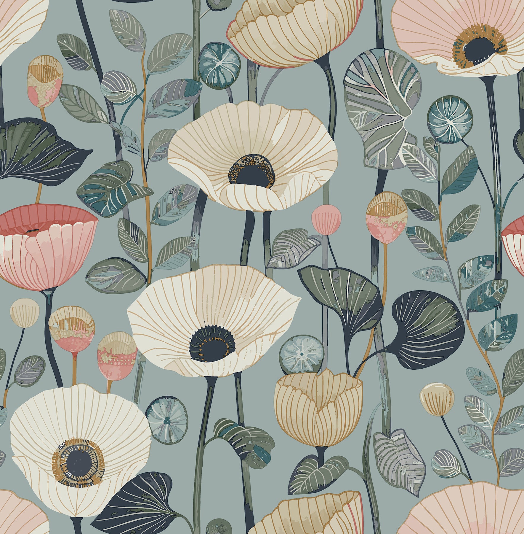 Mindra Wallpaper in light blue color - pattern number 4197-27872 - by A Street Prints in the Kaleidoscope collection