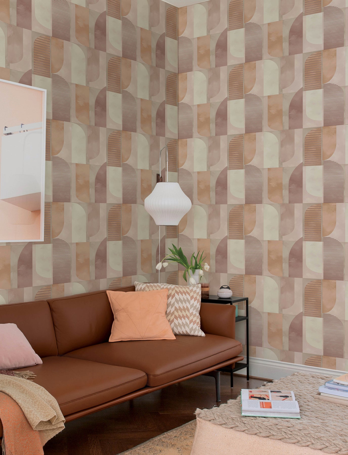 Otto Wallpaper in raspberry color - pattern number 4197-27882 - by A Street Prints in the Kaleidoscope collection