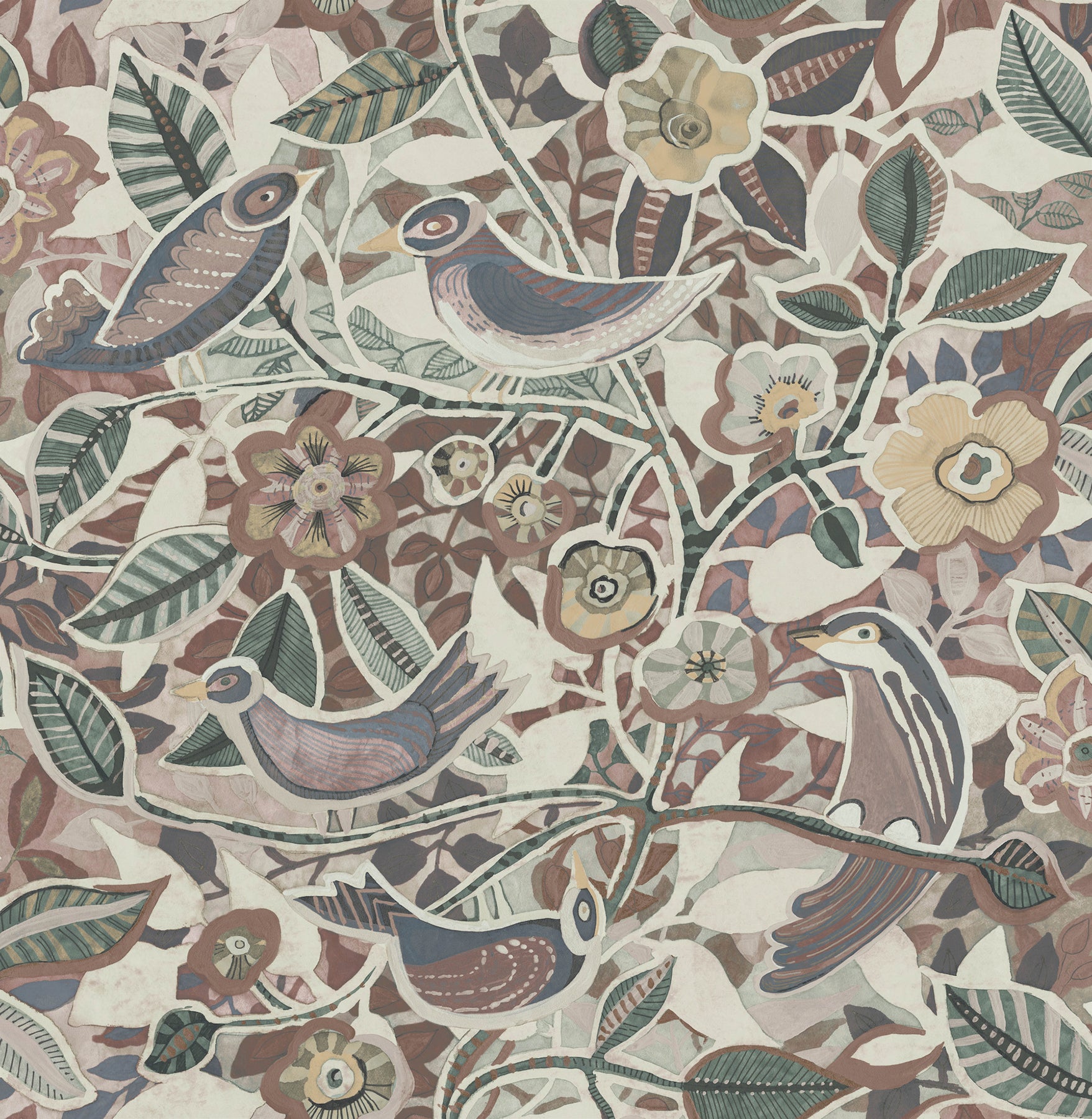 Manette Wallpaper in plum color - pattern number 4197-27887 - by A Street Prints in the Kaleidoscope collection