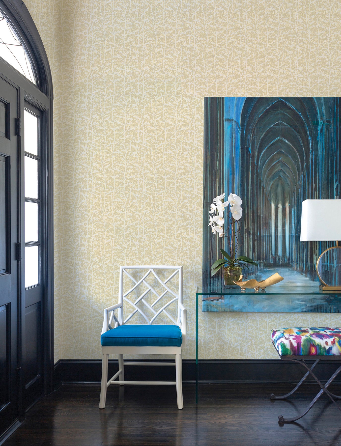 Layton Wallpaper in butter color - pattern number 4197-84001 - by A Street Prints in the Kaleidoscope collection