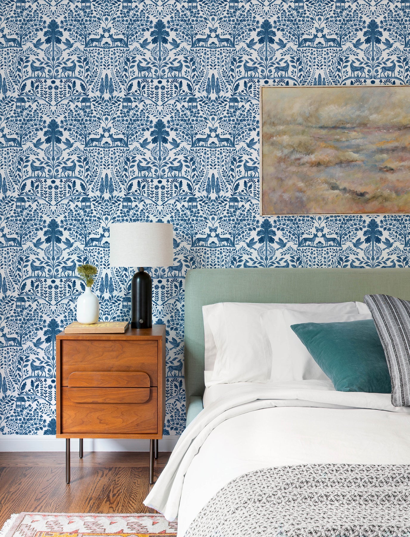 Anoki Wallpaper in blue color - pattern number 4197-84003 - by A Street Prints in the Kaleidoscope collection