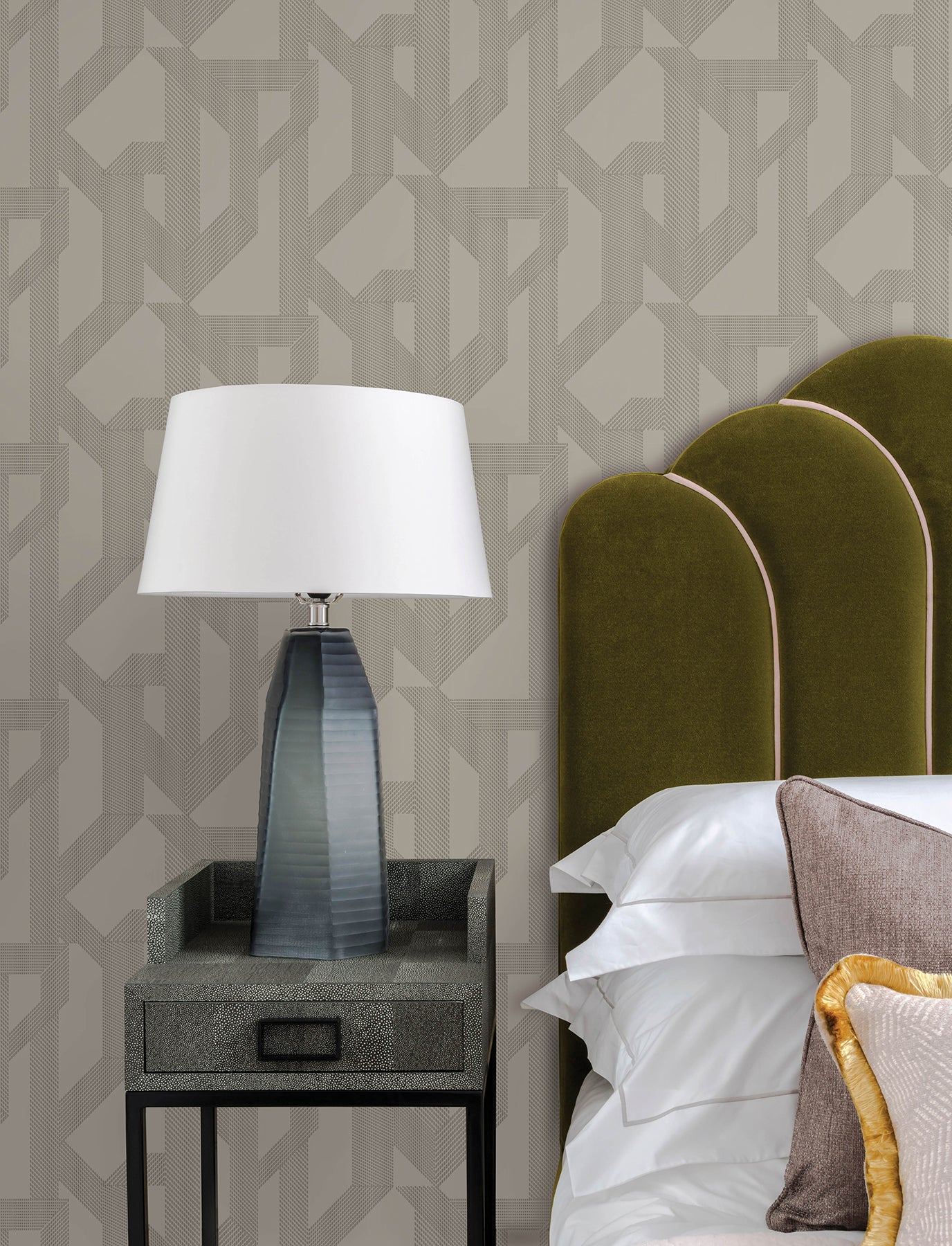 Franz Wallpaper in dove color - pattern number 4198-27800 - by A Street Prints in the Moderne Deco Timeless Glamour collection