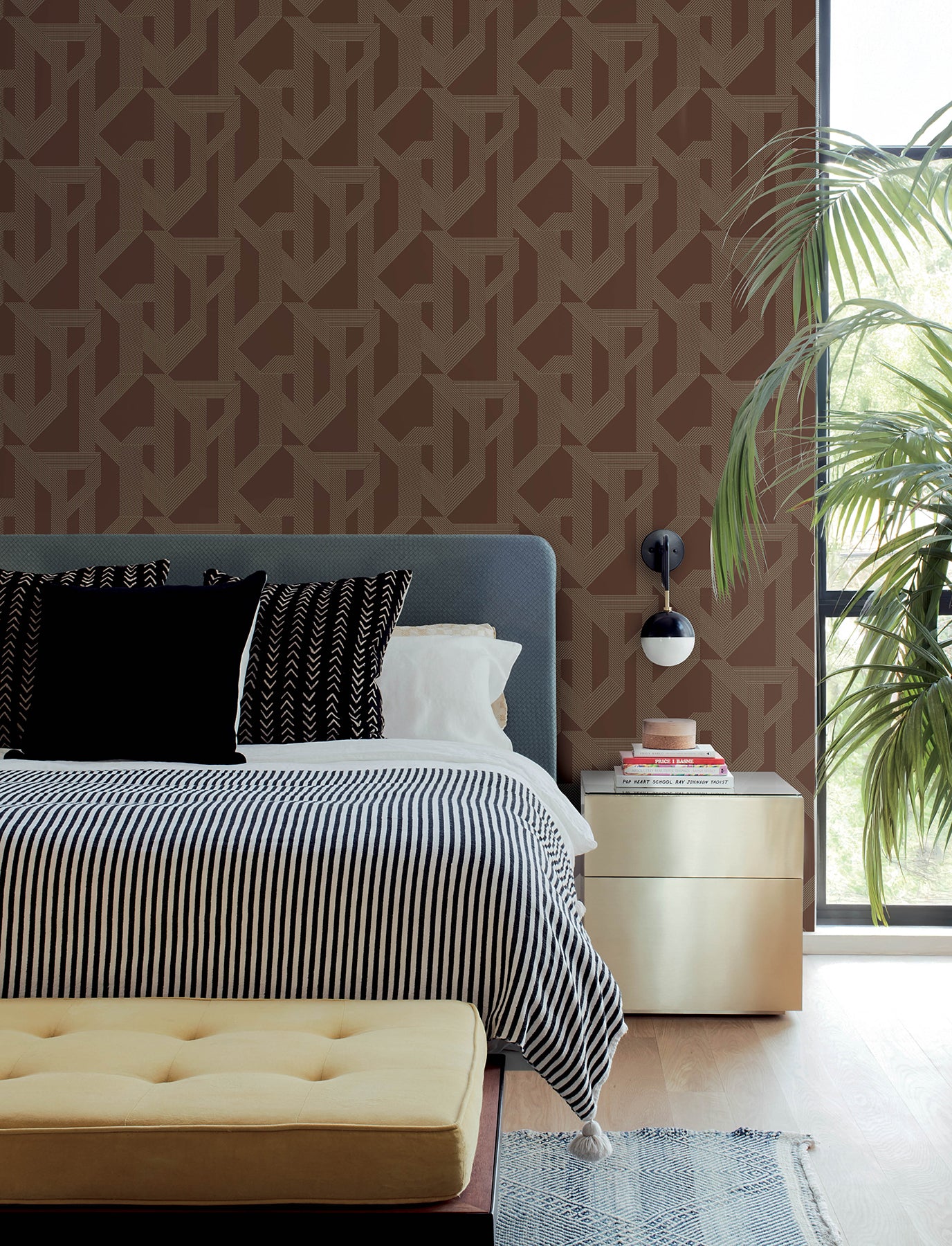 Franz Wallpaper in maroon color - pattern number 4198-27804 - by A Street Prints in the Moderne Deco Timeless Glamour collection