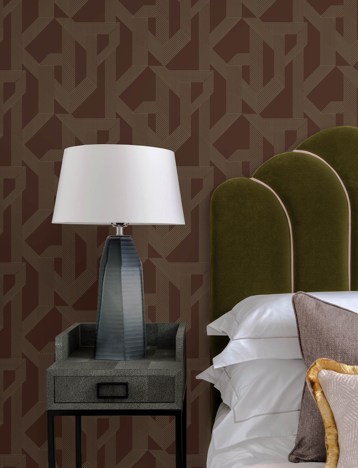 Franz Wallpaper in maroon color - pattern number 4198-27804 - by A Street Prints in the Moderne Deco Timeless Glamour collection