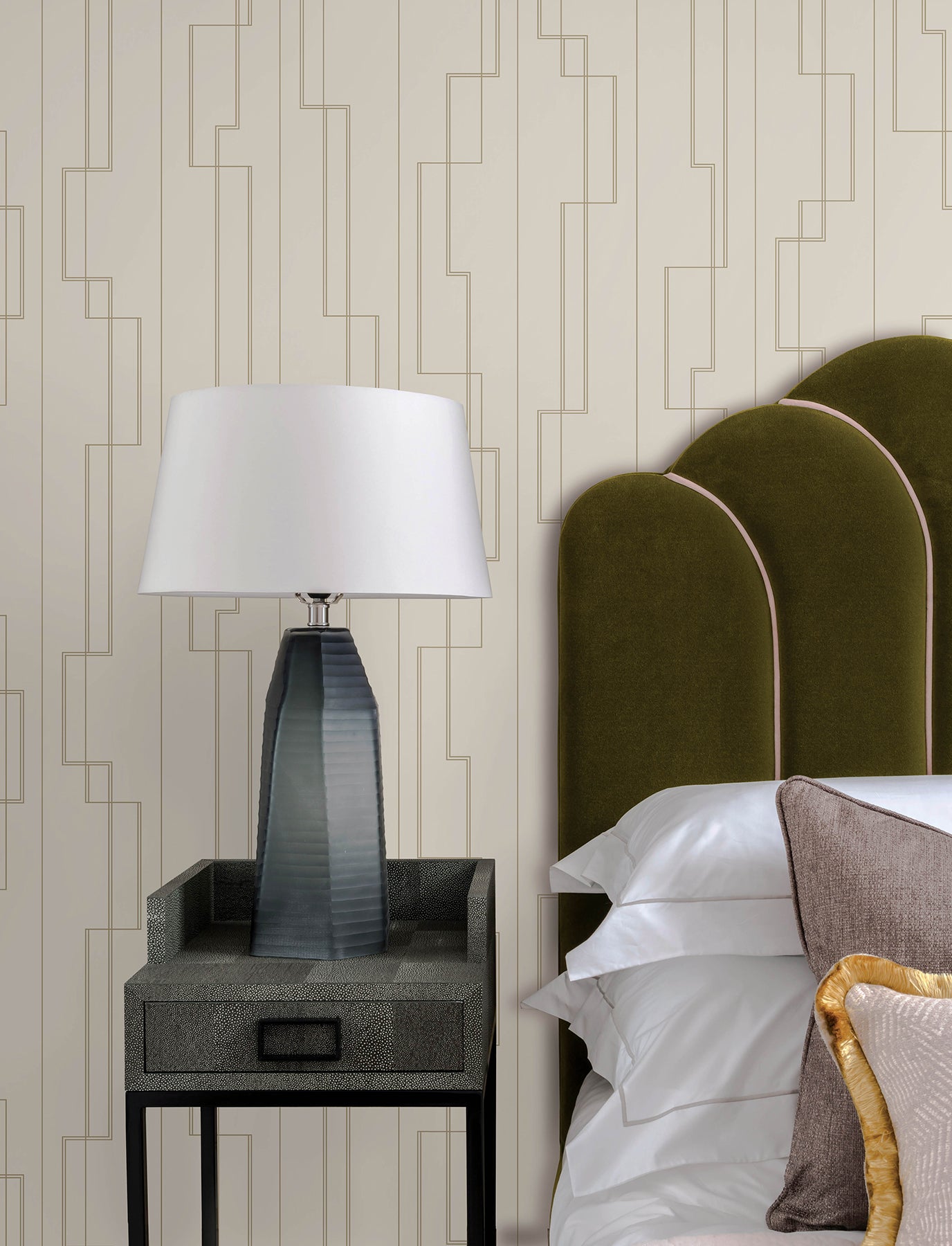 Anson Wallpaper in ivory color - pattern number 4198-27810 - by A Street Prints in the Moderne Deco Timeless Glamour collection