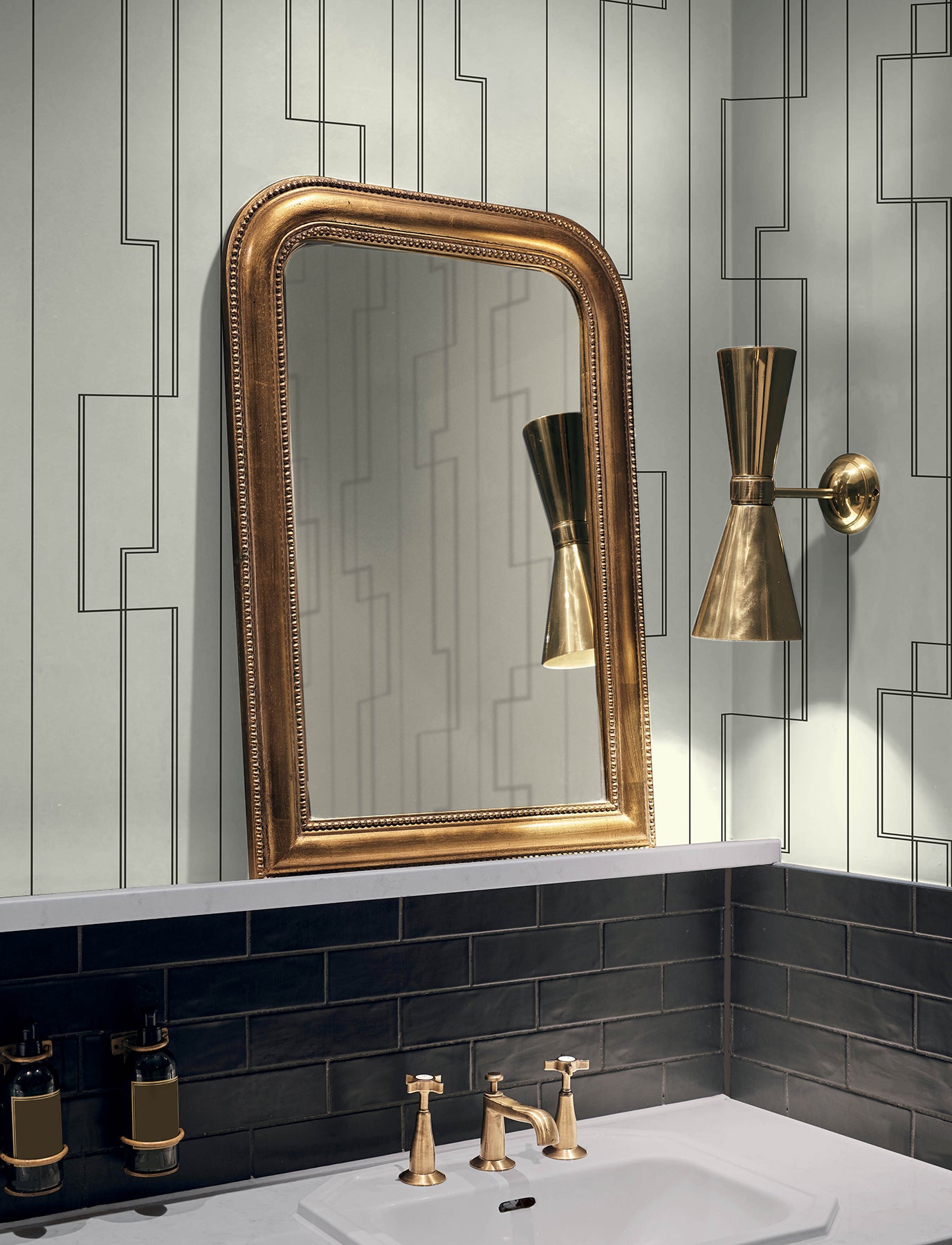Anson Wallpaper in black color - pattern number 4198-27811 - by A Street Prints in the Moderne Deco Timeless Glamour collection
