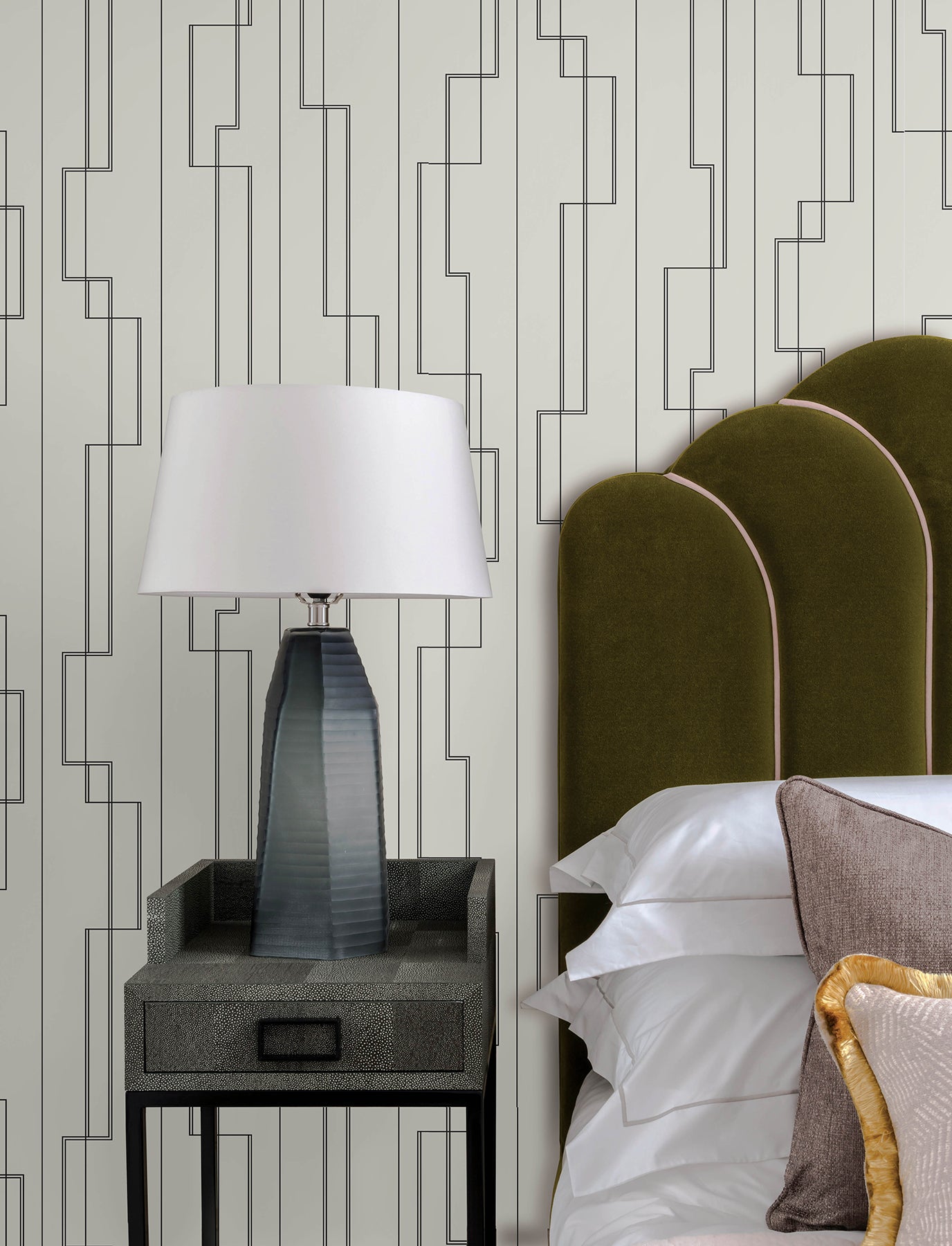 Anson Wallpaper in black color - pattern number 4198-27811 - by A Street Prints in the Moderne Deco Timeless Glamour collection
