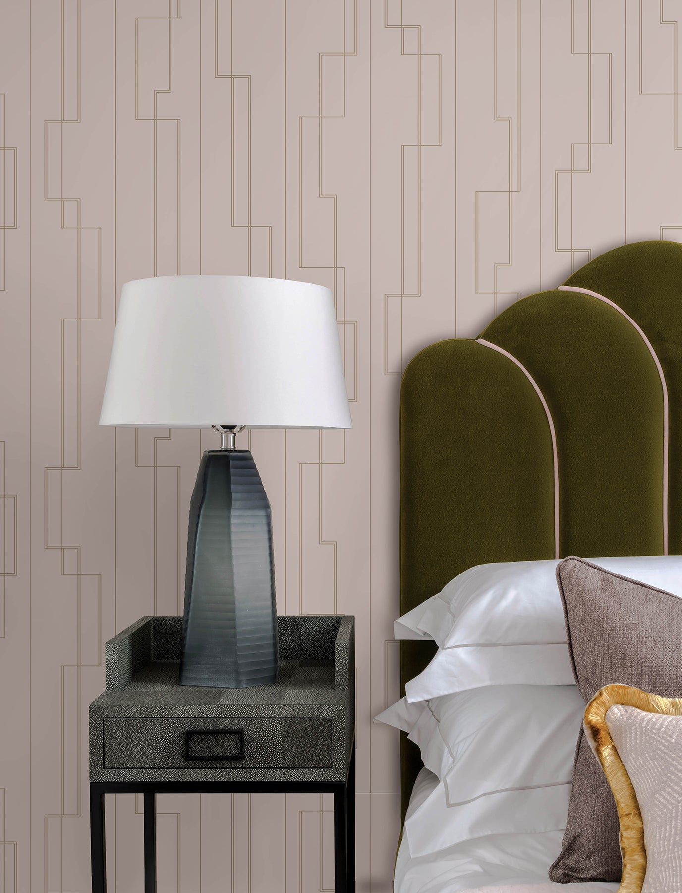 Anson Wallpaper in blush color - pattern number 4198-27813 - by A Street Prints in the Moderne Deco Timeless Glamour collection