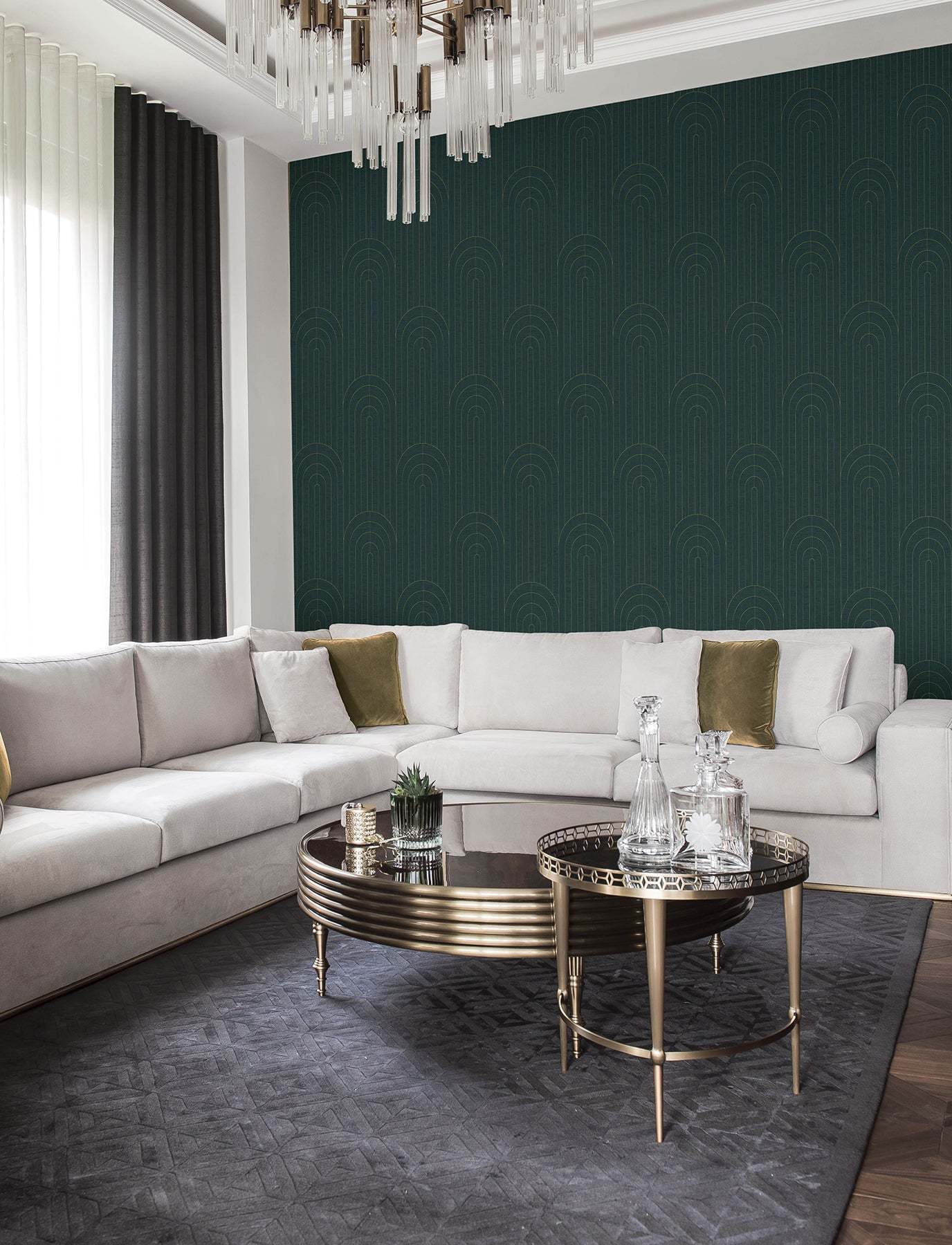 Declan Wallpaper in teal color - pattern number 4198-27824 - by A Street Prints in the Moderne Deco Timeless Glamour collection