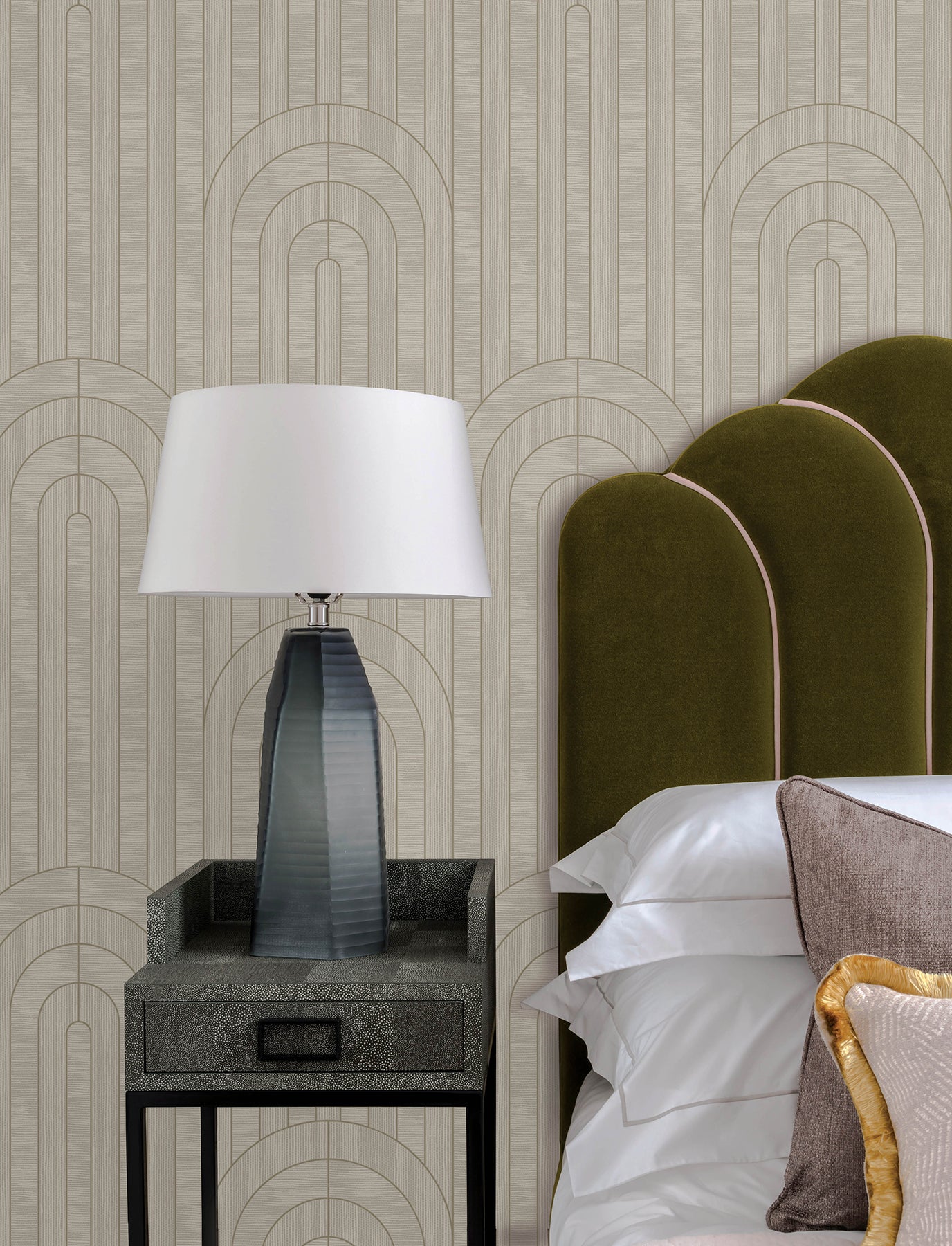Declan Wallpaper in neutral color - pattern number 4198-27826 - by A Street Prints in the Moderne Deco Timeless Glamour collection