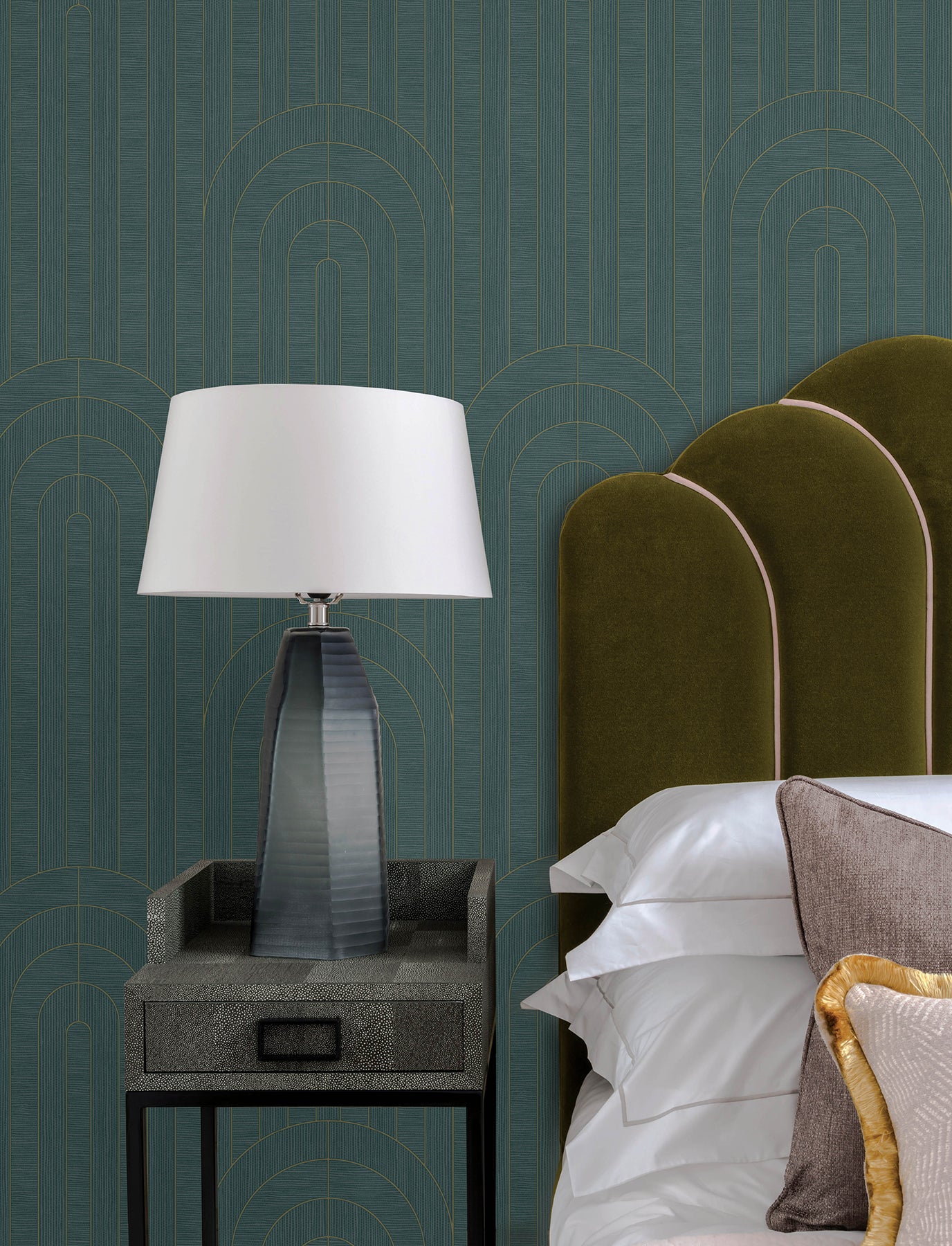 Declan Wallpaper in turquoise color - pattern number 4198-27828 - by A Street Prints in the Moderne Deco Timeless Glamour collection