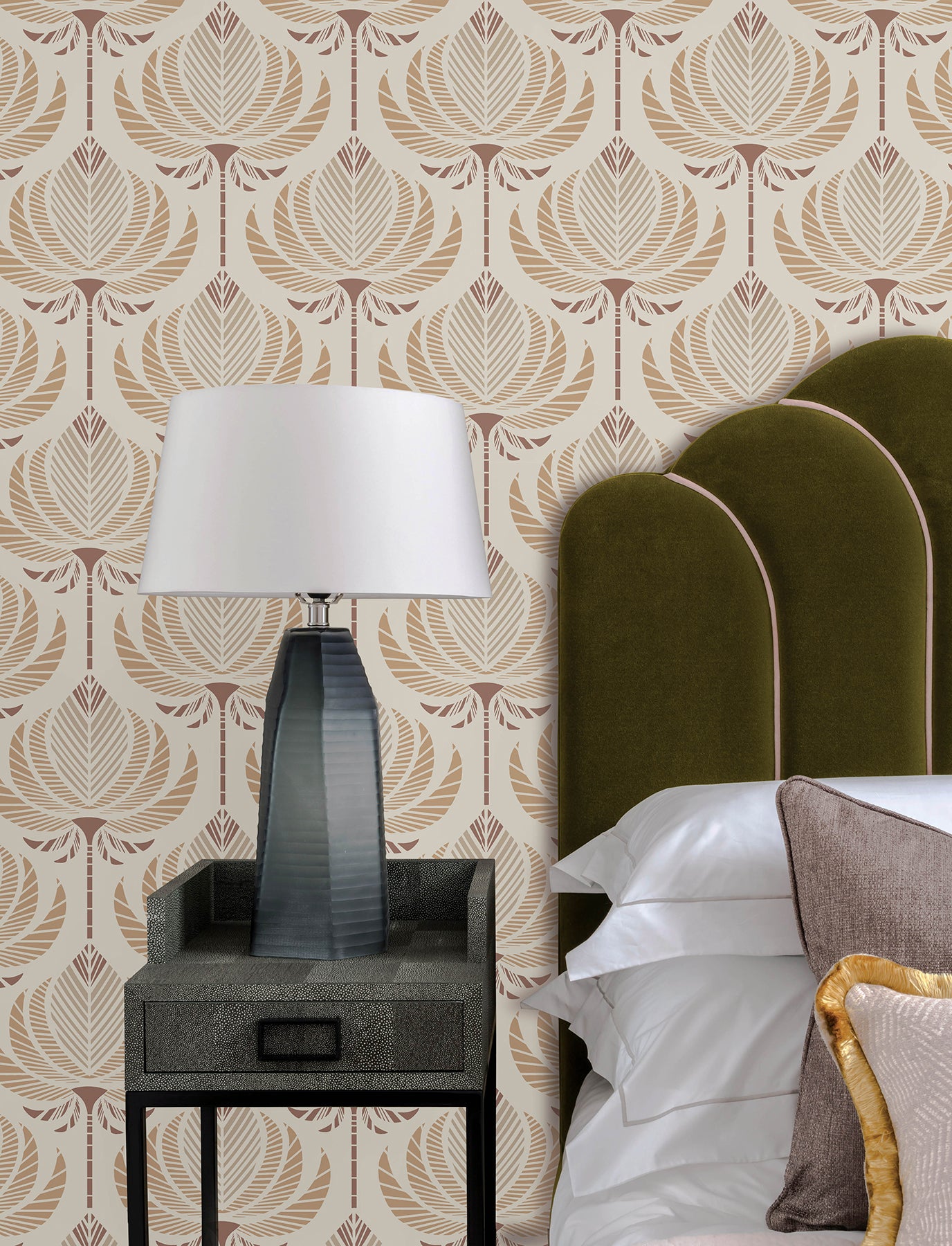 Ferrenby Wallpaper in apricot color - pattern number 4198-27829 - by A Street Prints in the Moderne Deco Timeless Glamour collection