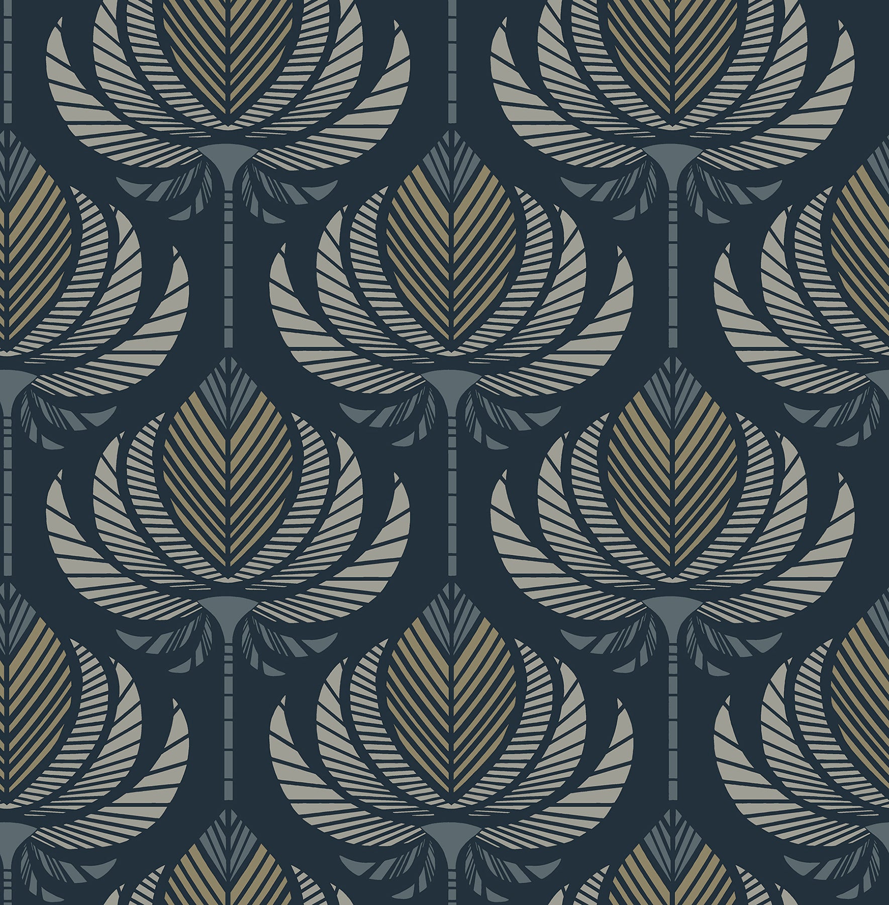 Ferrenby Wallpaper in dark blue color - pattern number 4198-27831 - by A Street Prints in the Moderne Deco Timeless Glamour collection