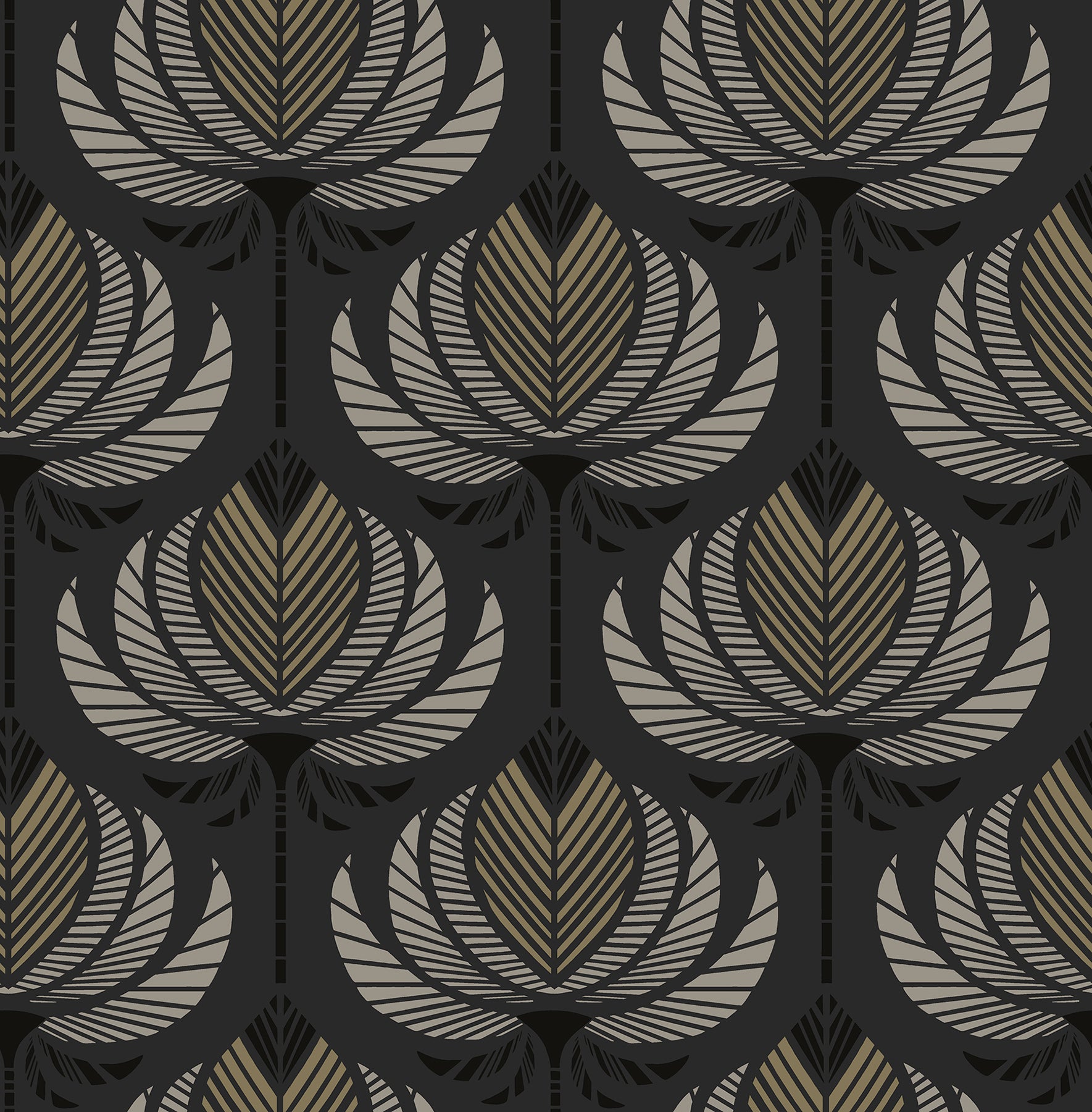 Ferrenby Wallpaper in black color - pattern number 4198-27833 - by A Street Prints in the Moderne Deco Timeless Glamour collection