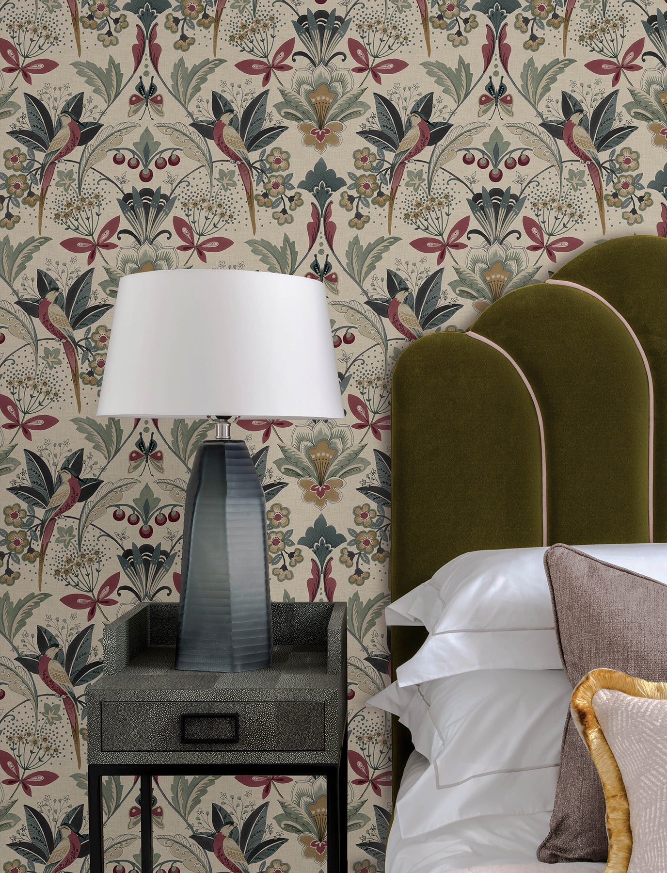 Bernadette Wallpaper in merlot color - pattern number 4198-27836 - by A Street Prints in the Moderne Deco Timeless Glamour collection