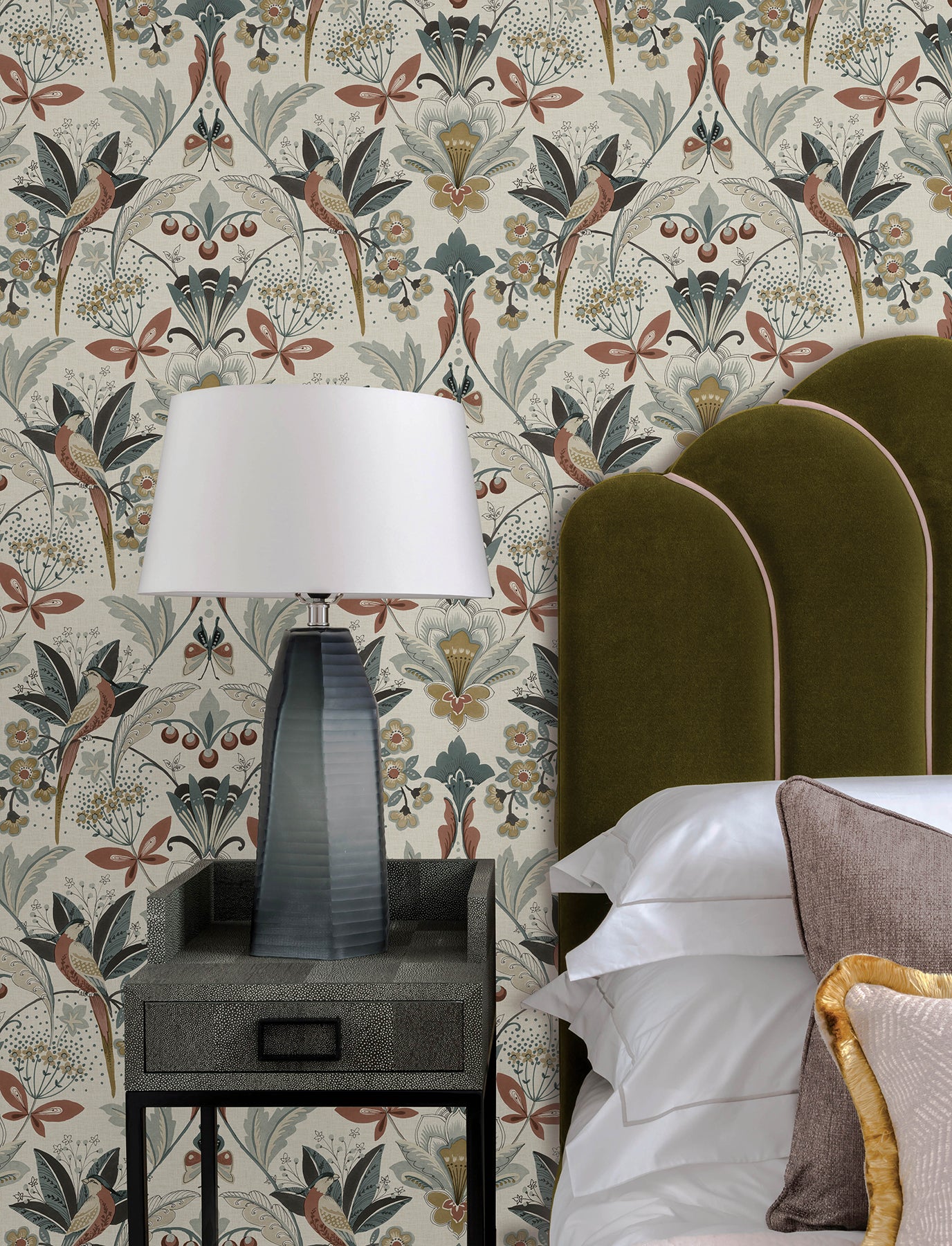 Bernadette Wallpaper in rose color - pattern number 4198-27837 - by A Street Prints in the Moderne Deco Timeless Glamour collection