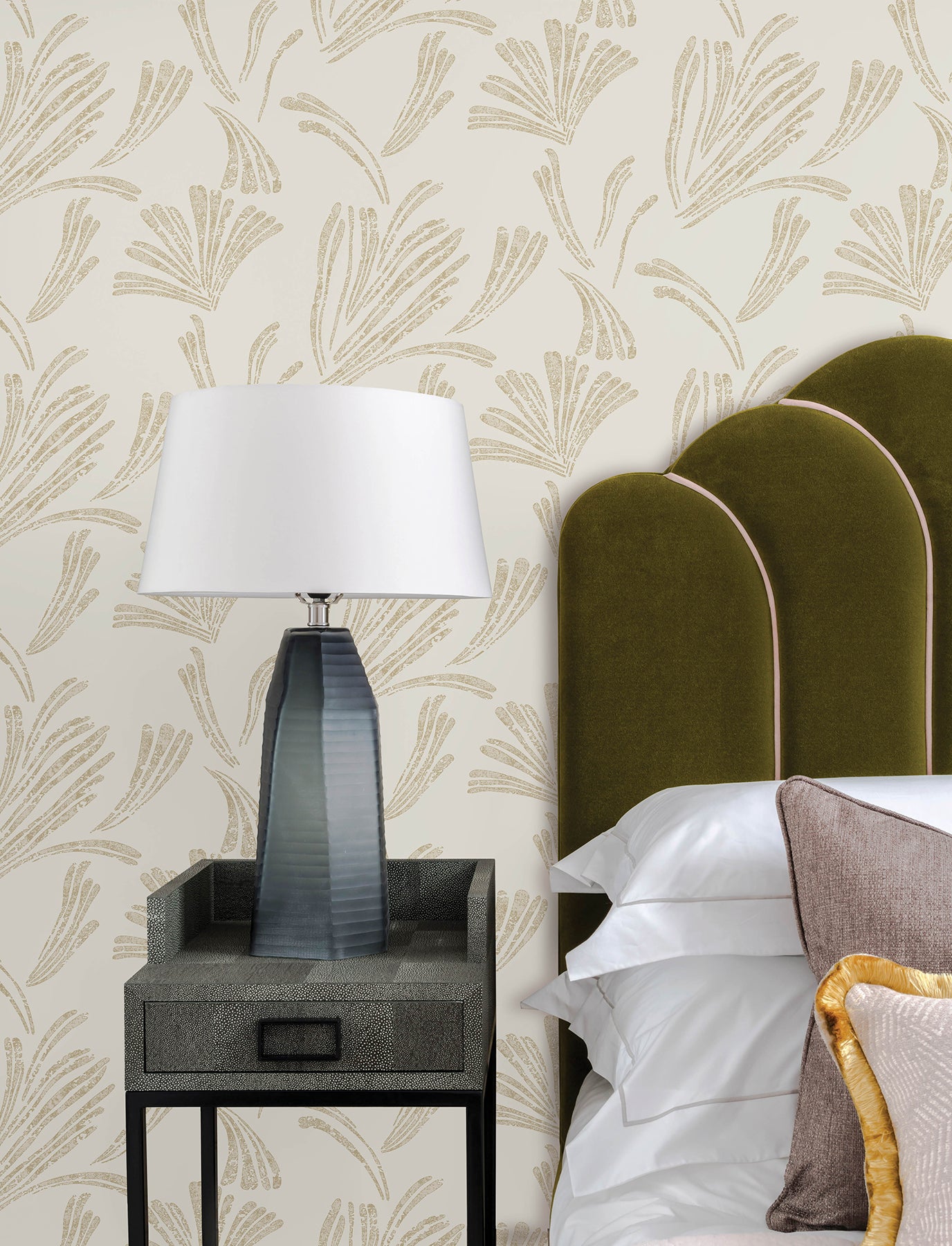 Ermine Wallpaper in gold color - pattern number 4198-83470 - by A Street Prints in the Moderne Deco Timeless Glamour collection