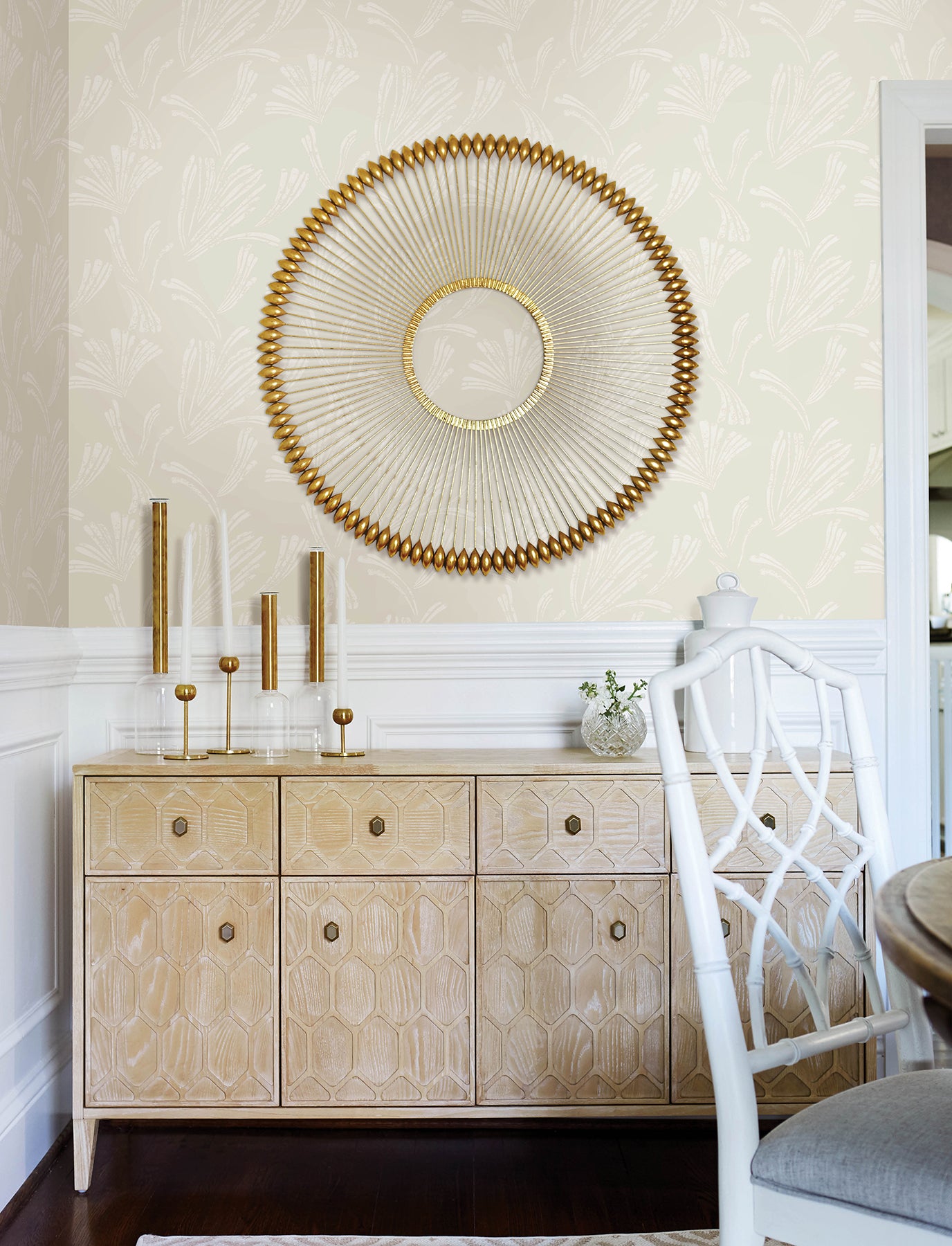 Ermine Wallpaper in dove color - pattern number 4198-83472 - by A Street Prints in the Moderne Deco Timeless Glamour collection