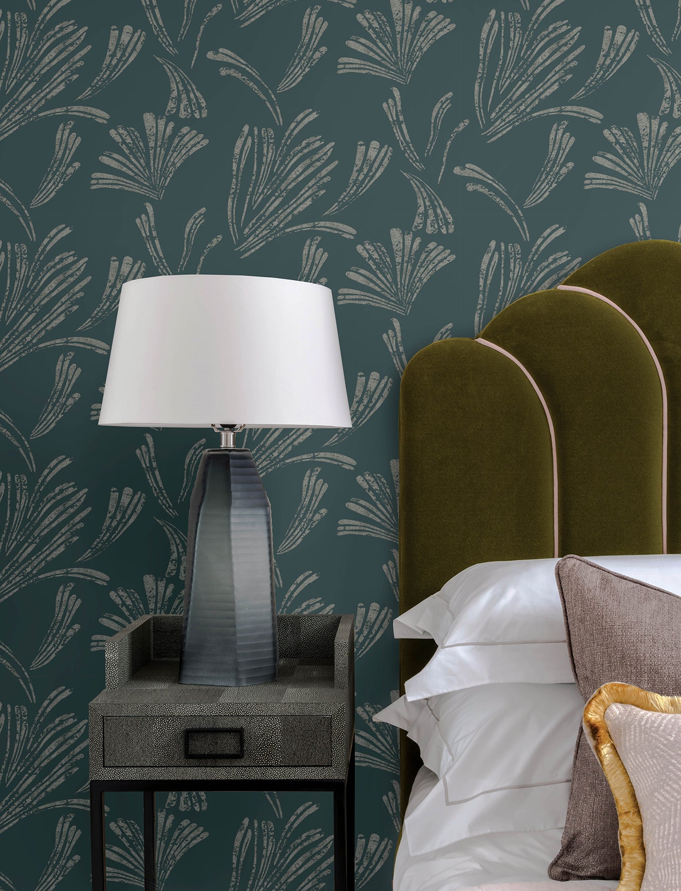 Ermine Wallpaper in teal color - pattern number 4198-83474 - by A Street Prints in the Moderne Deco Timeless Glamour collection