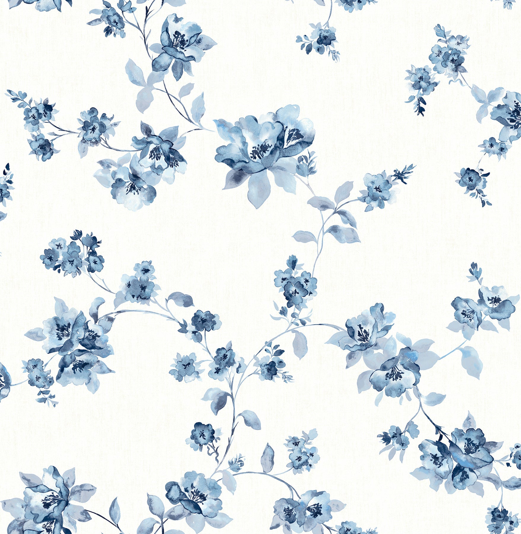 Festival Floral Trailing Wallpaper in Blue color - pattern number 4199-24481 - by Chesapeake in the Modern Farmhouse collection