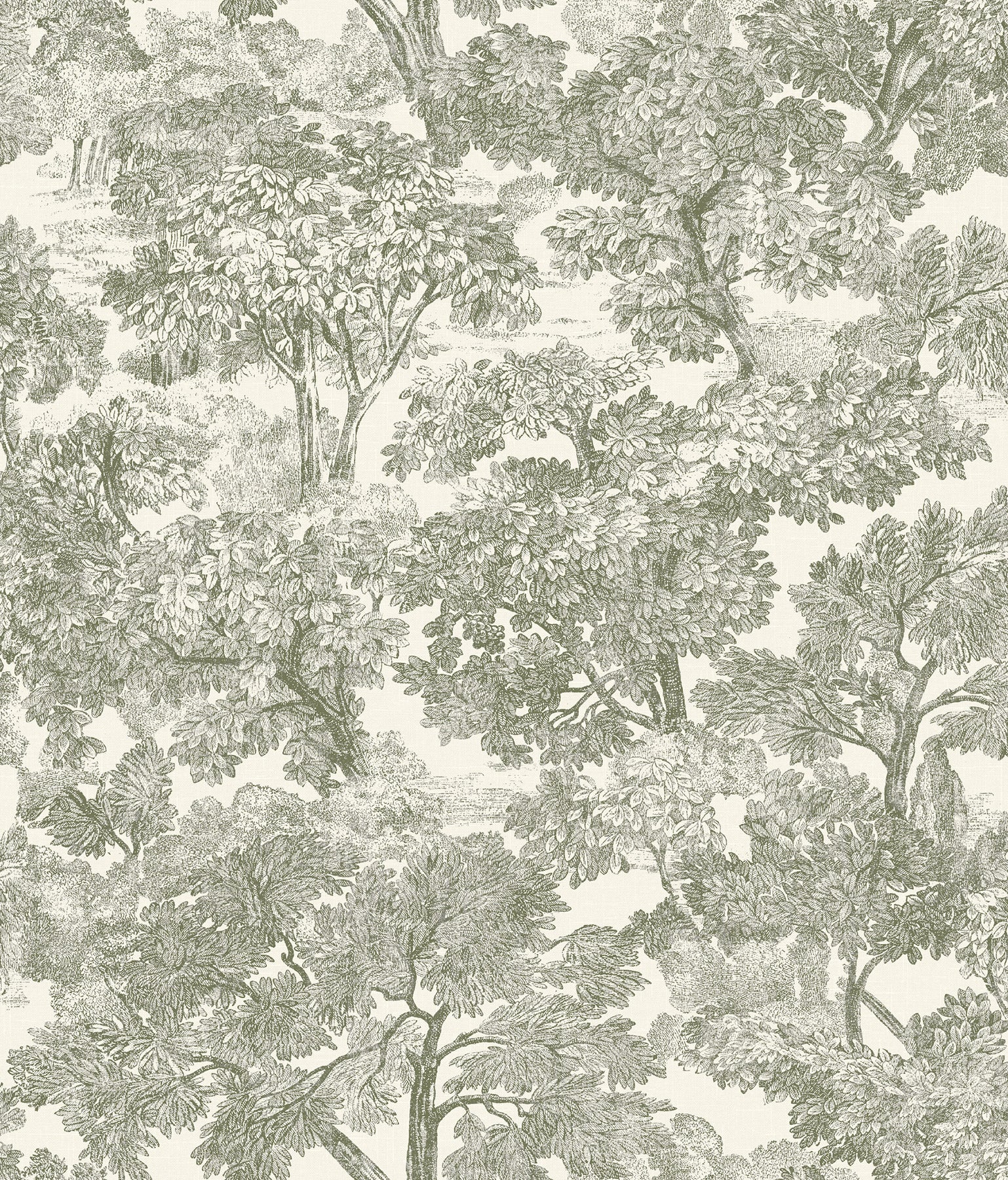 Spinney Toile Wallpaper in Green color - pattern number 4199-72561 - by Chesapeake in the Modern Farmhouse collection