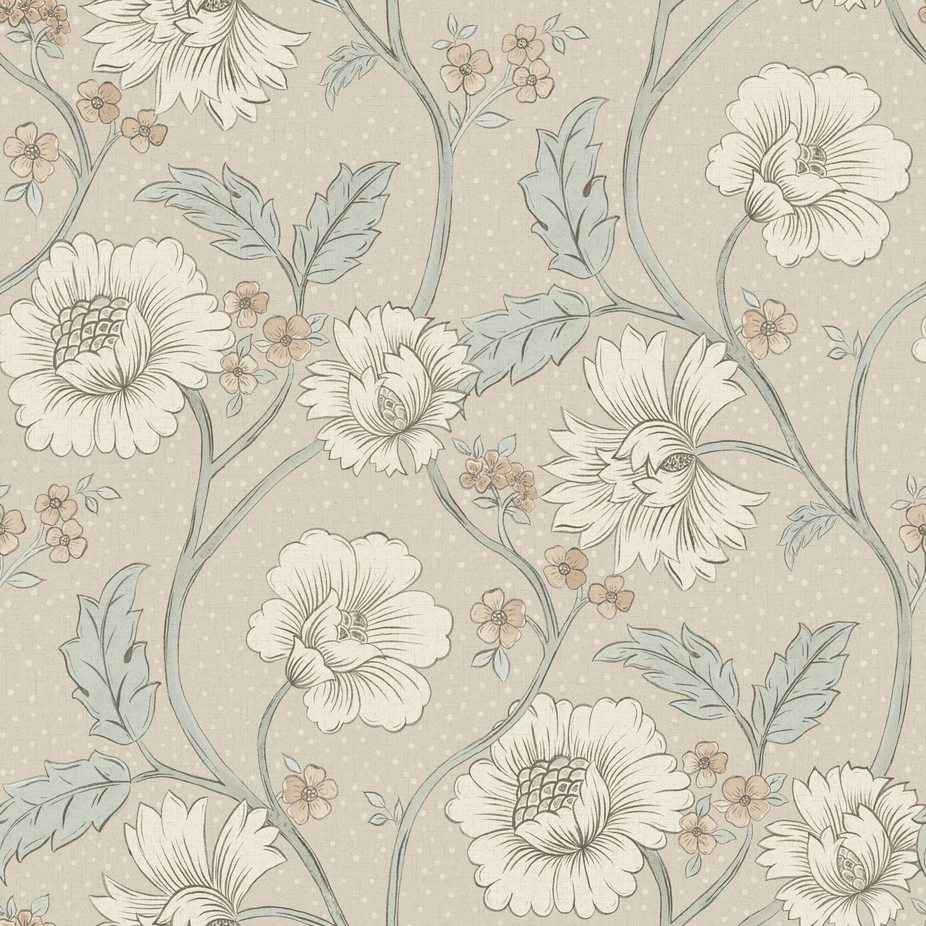 Hazel Floral Trail Wallpaper in Taupe color - pattern number 4199-83709 - by Chesapeake in the Modern Farmhouse collection