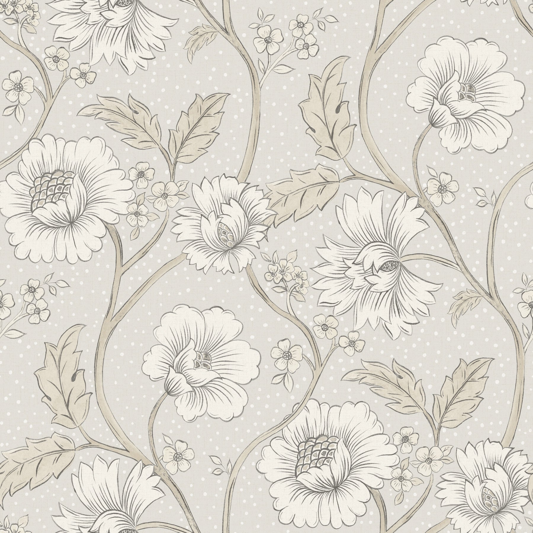 Hazel Floral Trail Wallpaper in Grey color - pattern number 4199-83711 - by Chesapeake in the Modern Farmhouse collection