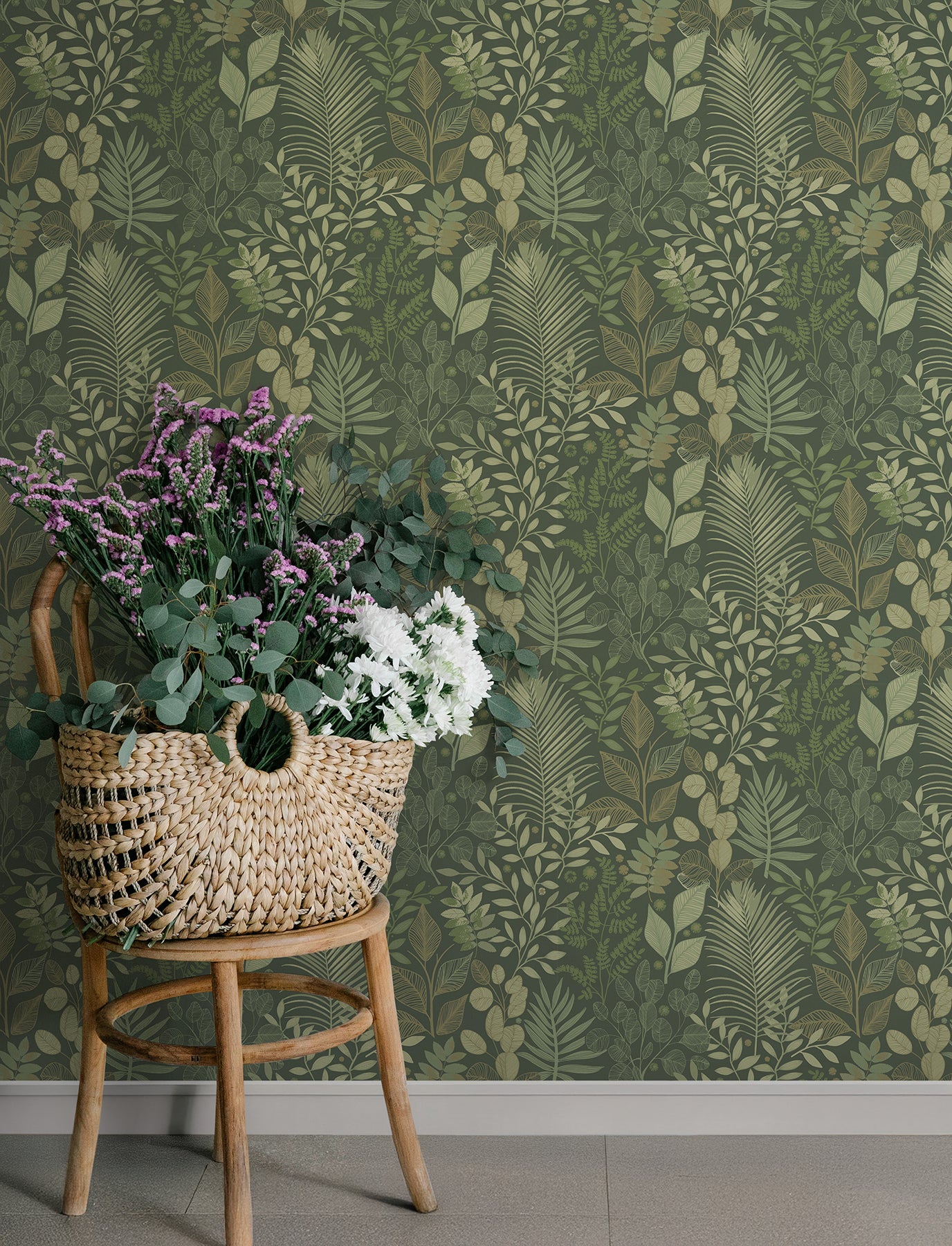 Angslycka wallpaper in dark green color - pattern number 4201-20103 - by A Street Prints in the Savanna collection